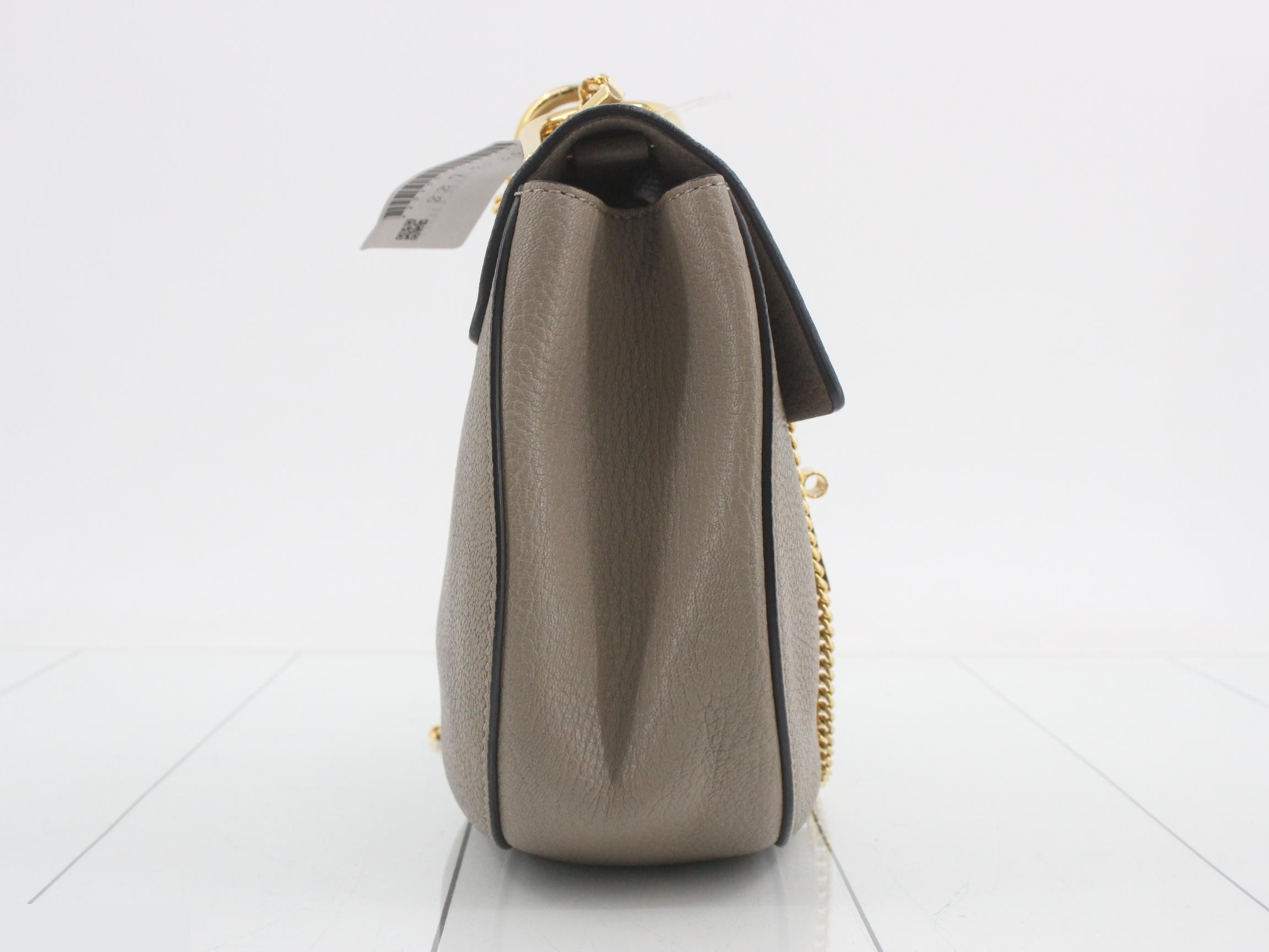 Chain shoulder bag, beige leather — view 4