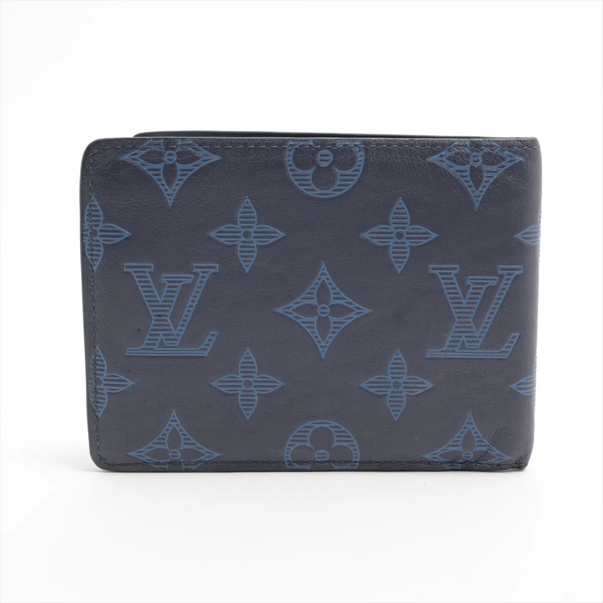 Monogram Shadow Portefeuille Multiple - Navy Compact Wallet M80422 (RFID detected) — view 2