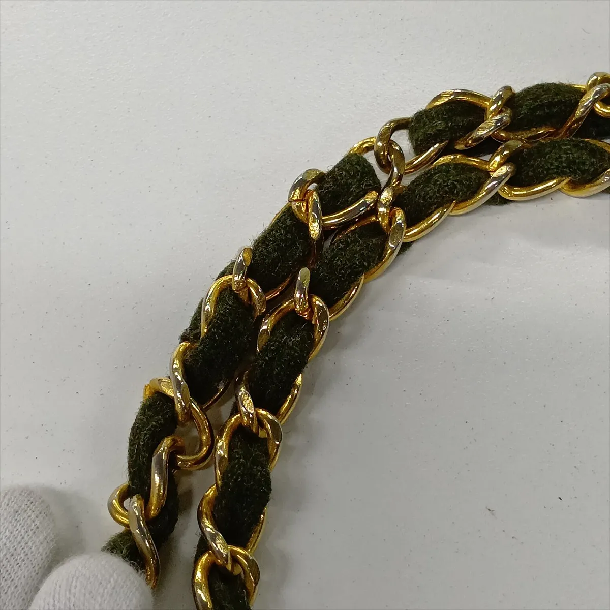 Matelassé 25 Felt Double Flap Double Chain Bag, Green, Gold Hardware, 1624695, Series 1, A01112 — view 12