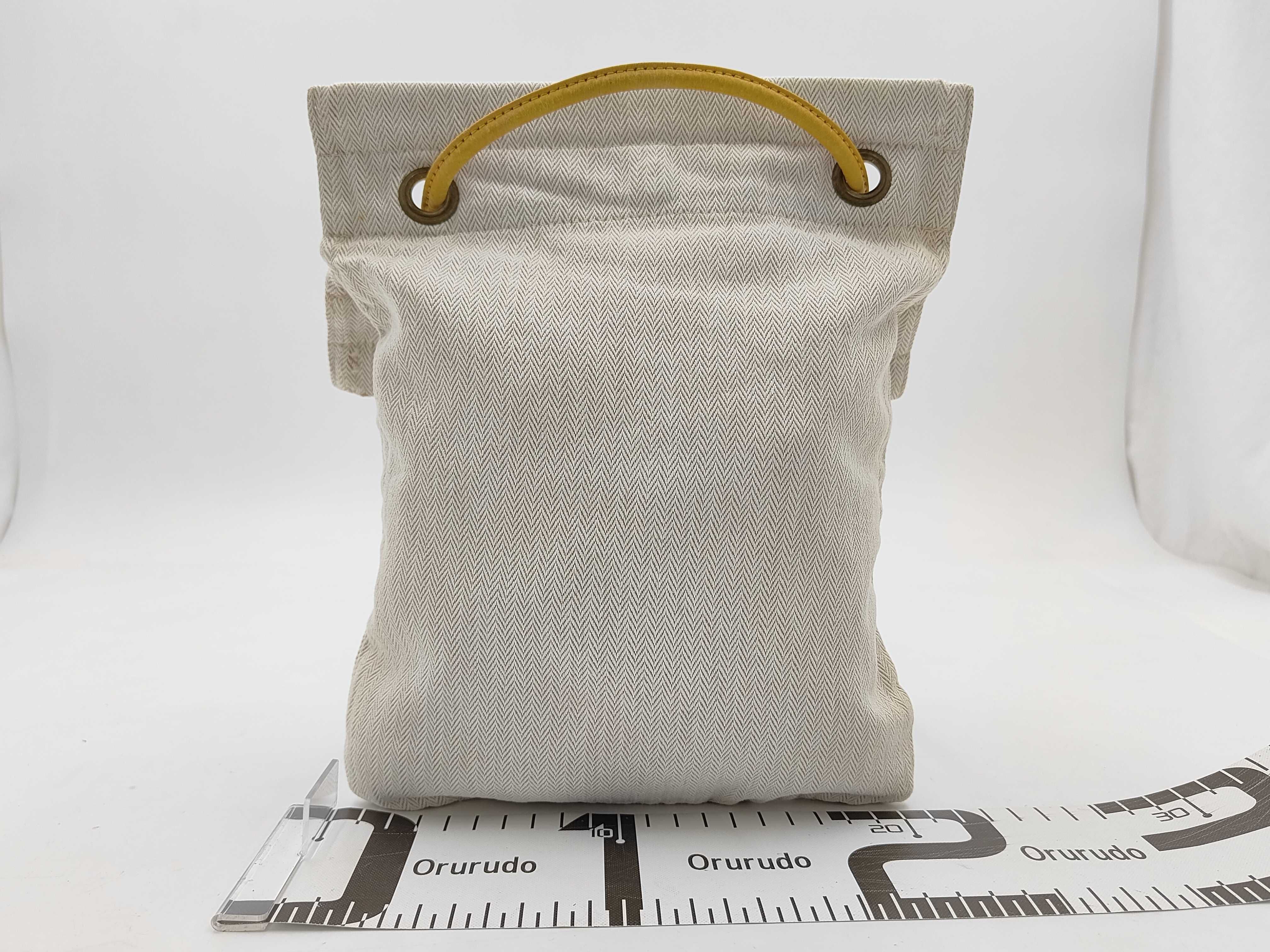 Aline PM Leather Canvas Yellow Shoulder Bag — view 2