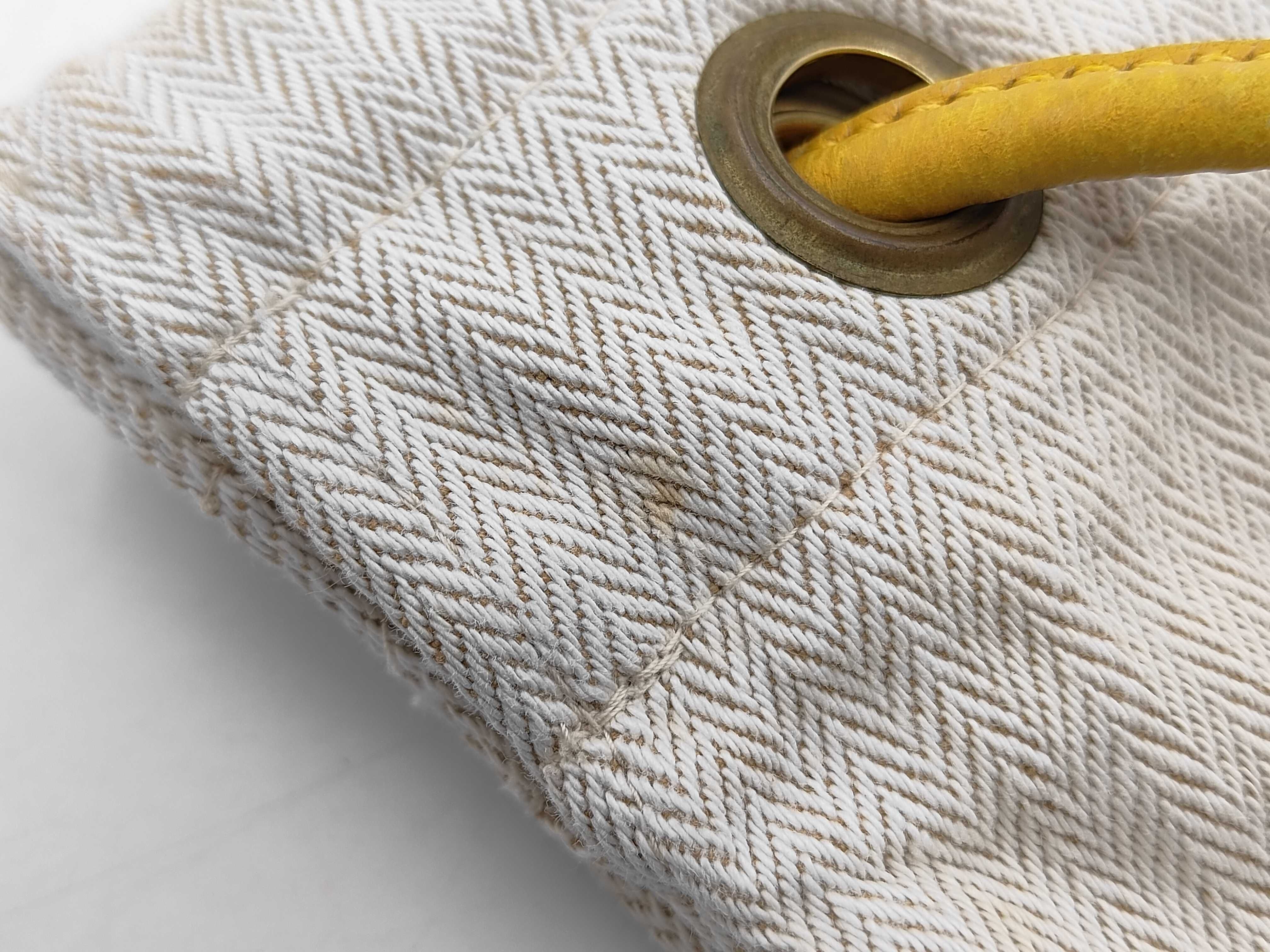 Aline PM Leather Canvas Yellow Shoulder Bag — view 11