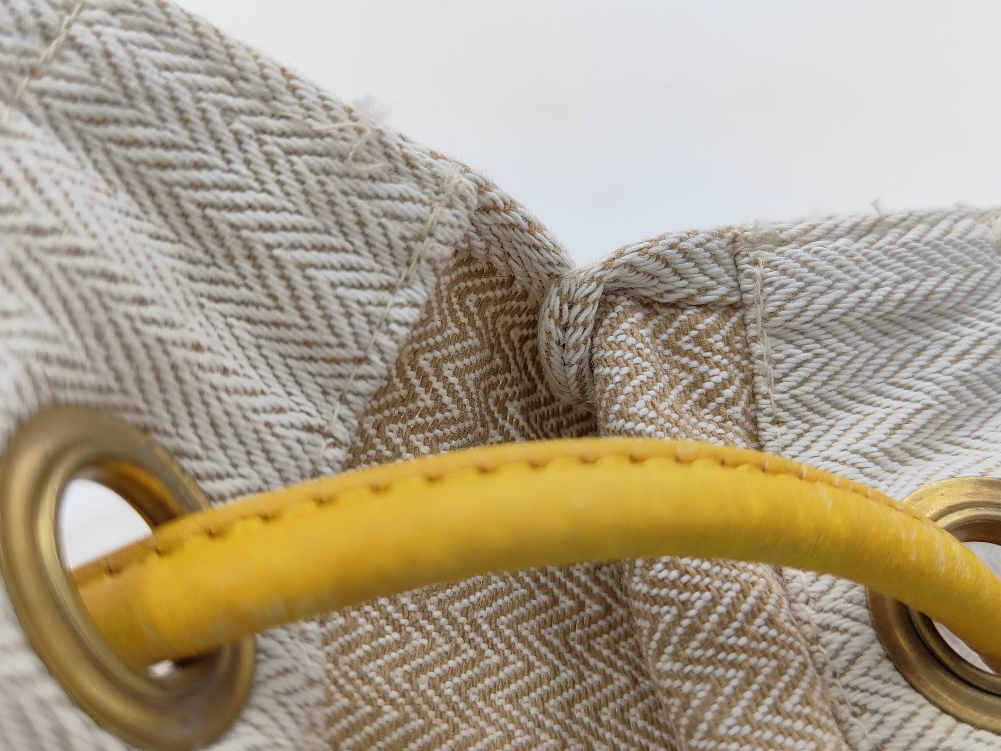 Aline PM Leather Canvas Yellow Shoulder Bag — view 6