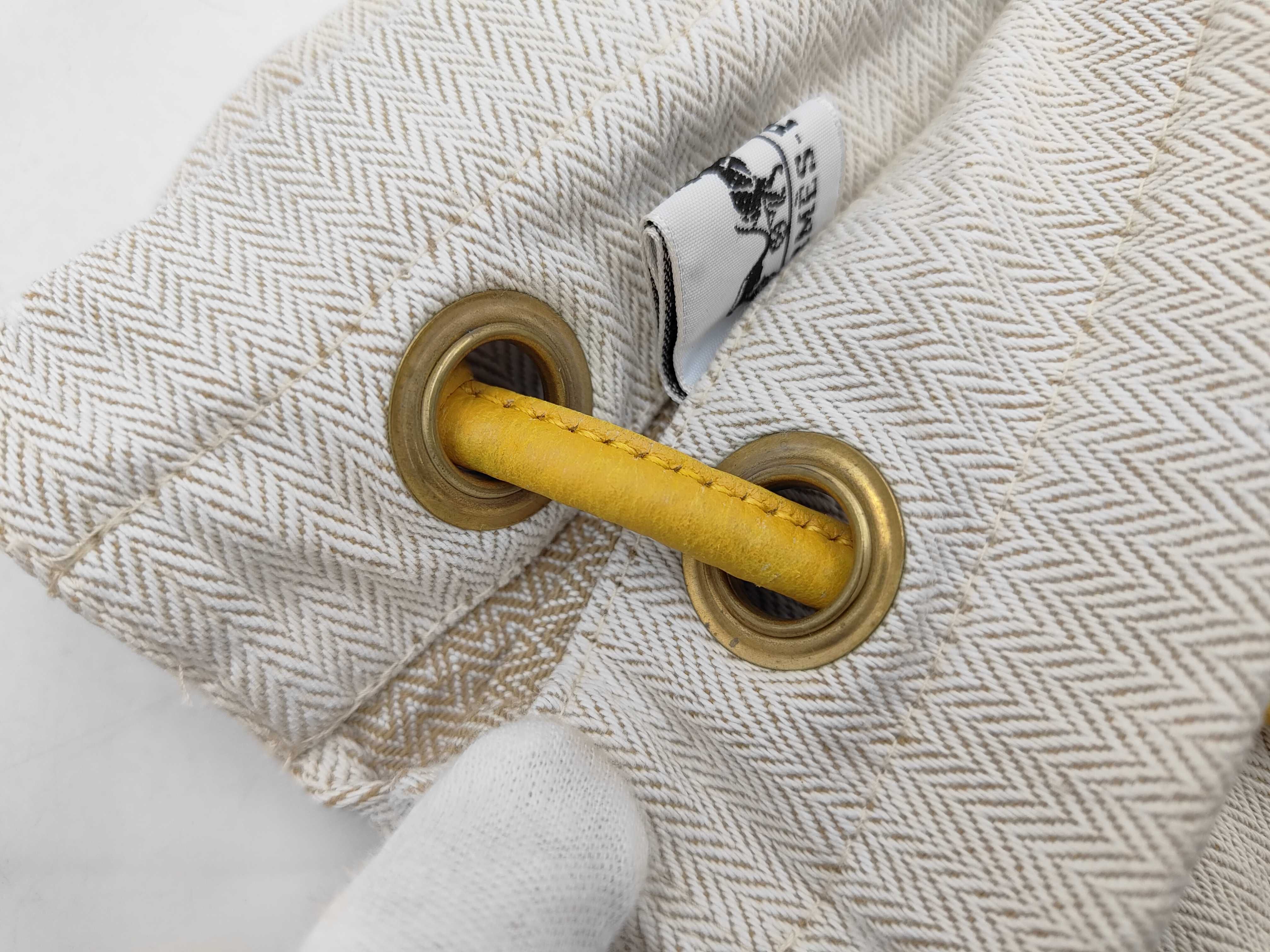 Aline PM Leather Canvas Yellow Shoulder Bag — view 10