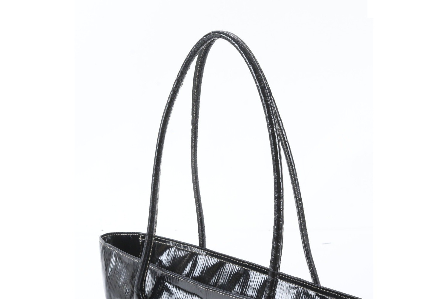 Triangle Logo Leather Tote Bag — view 2
