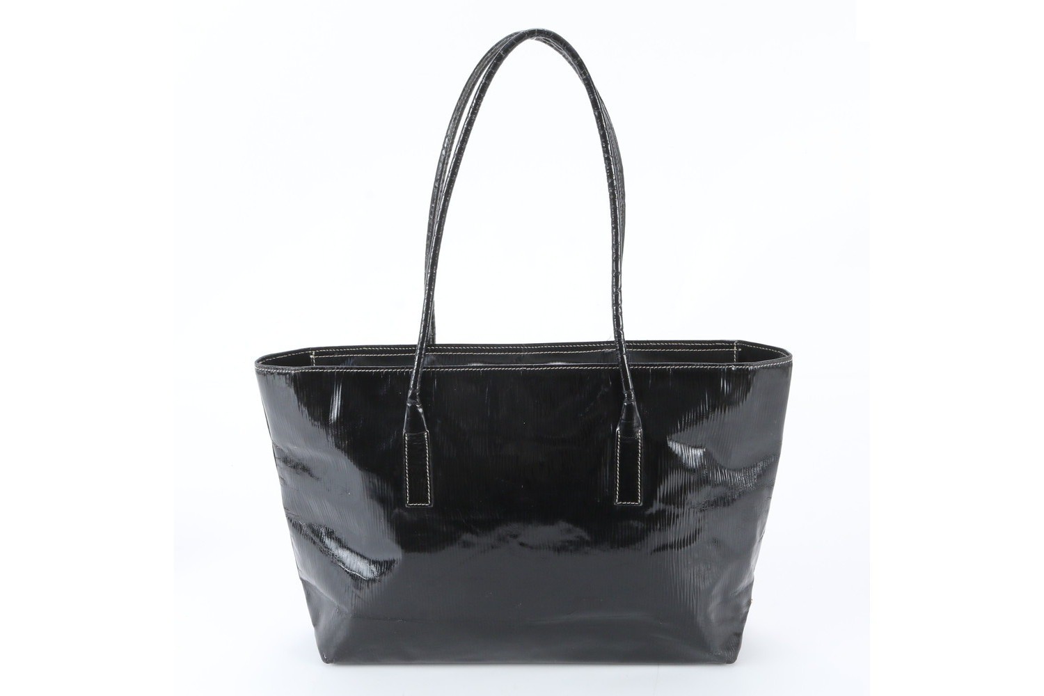 Triangle Logo Leather Tote Bag — view 3