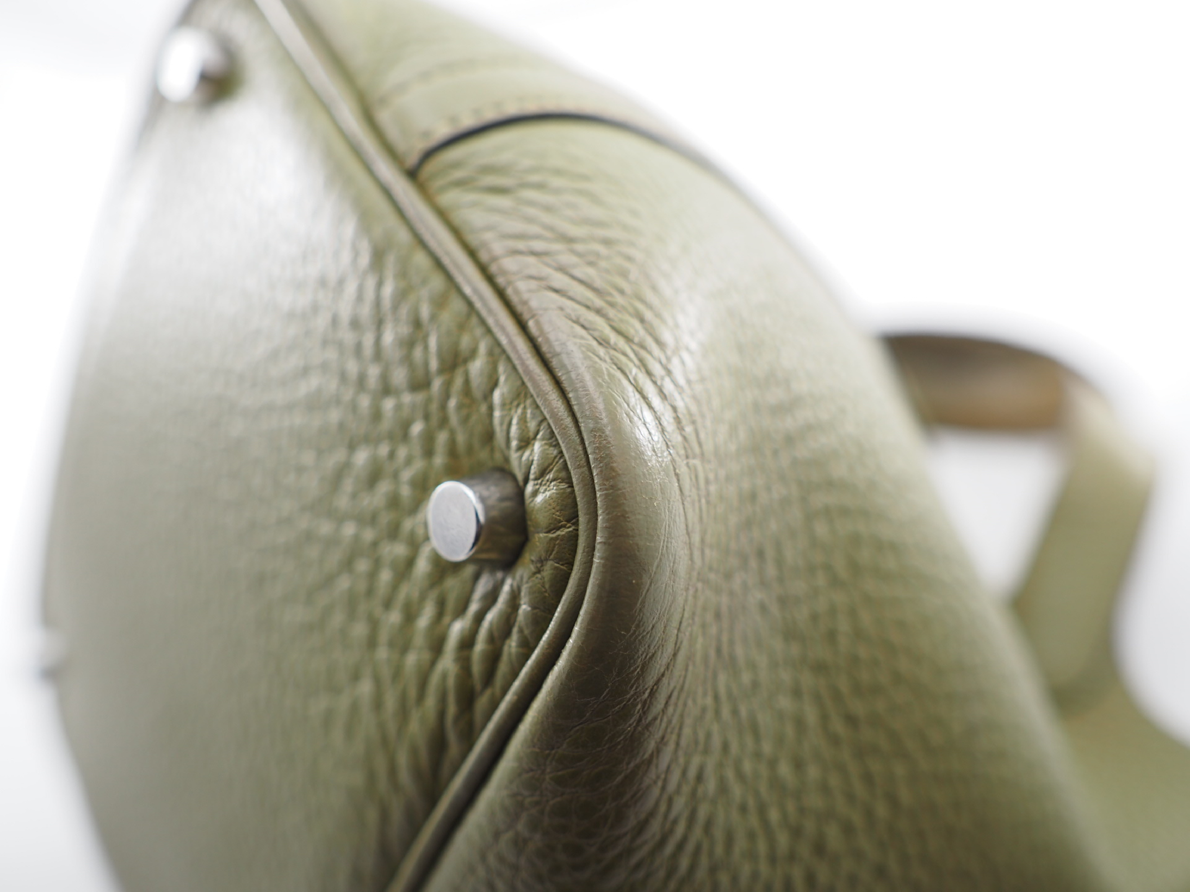 Picotin PM handbag, olive green, silver hardware. — view 4