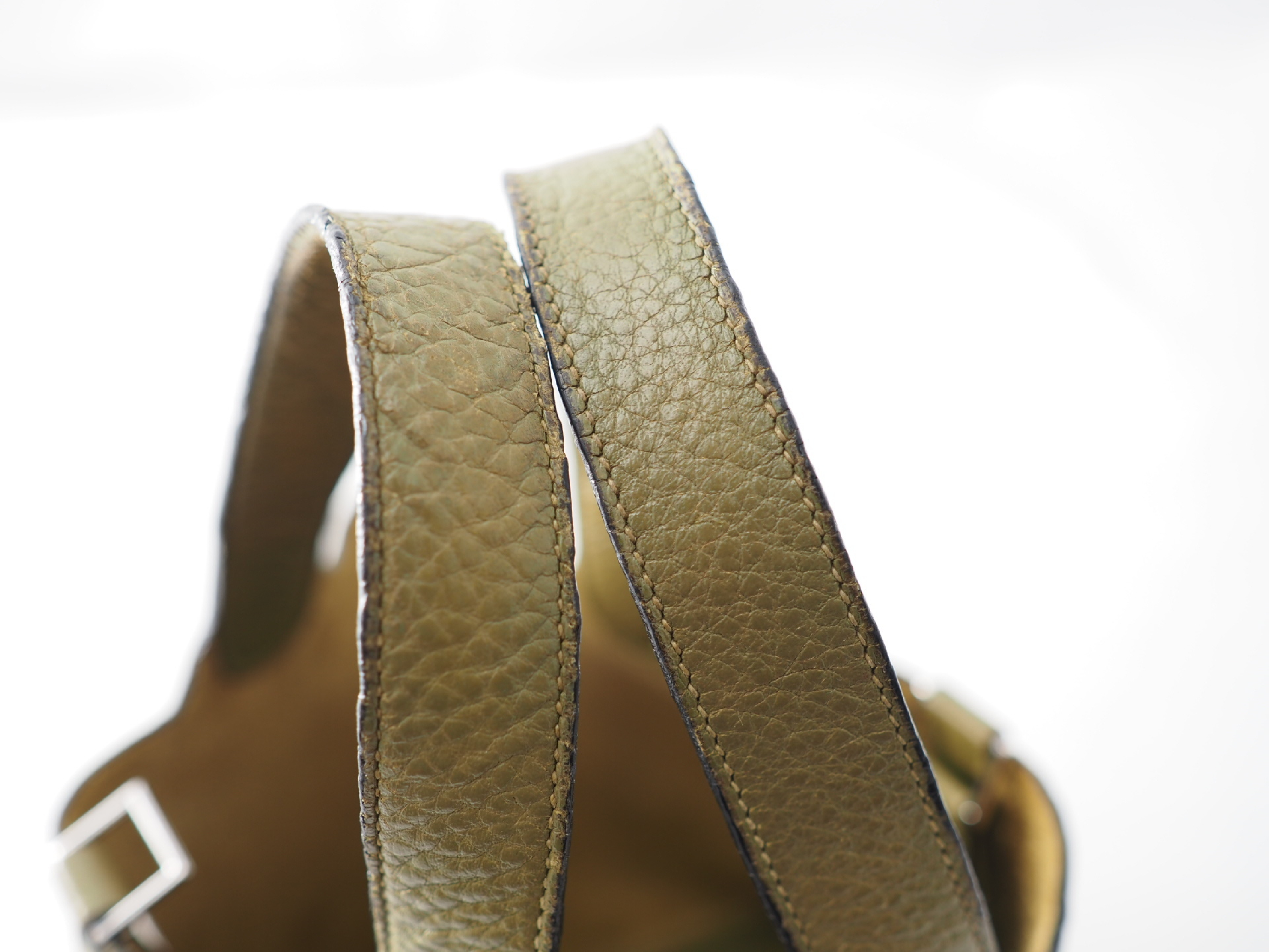Picotin PM handbag, olive green, silver hardware. — view 7