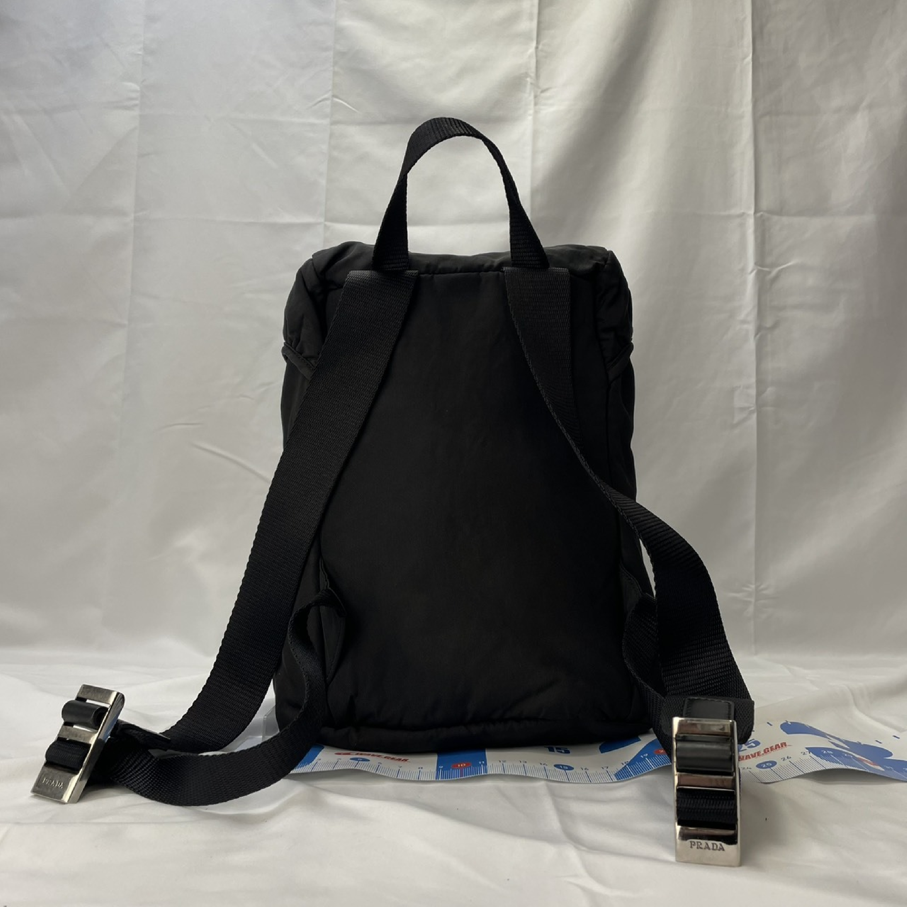 Backpack, Prada Rucksack, Saffiano Leather, BZ0023 VERA Black Backpack — view 2