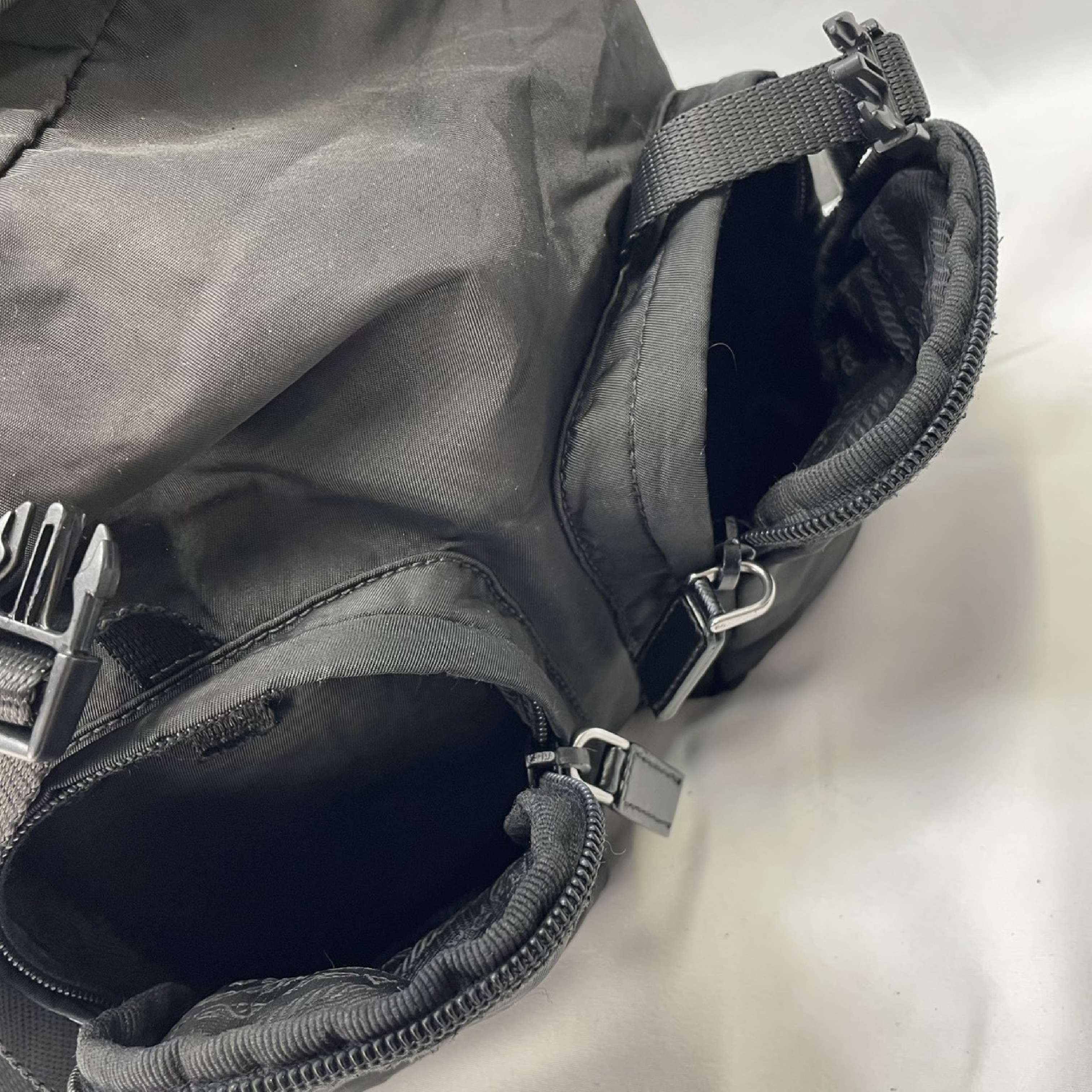 Backpack, Prada Rucksack, Saffiano Leather, BZ0023 VERA Black Backpack — view 13