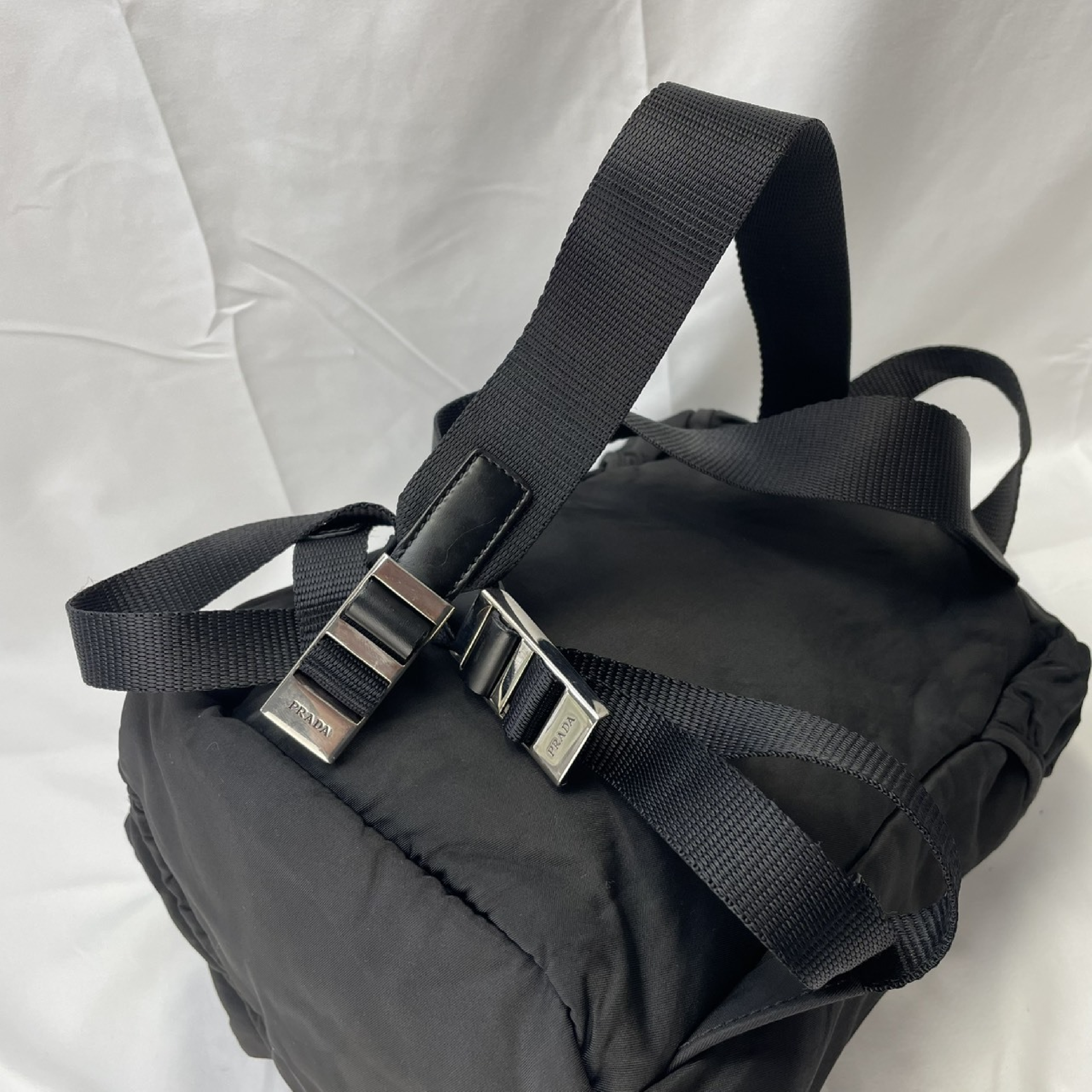 Backpack, Prada Rucksack, Saffiano Leather, BZ0023 VERA Black Backpack — view 9