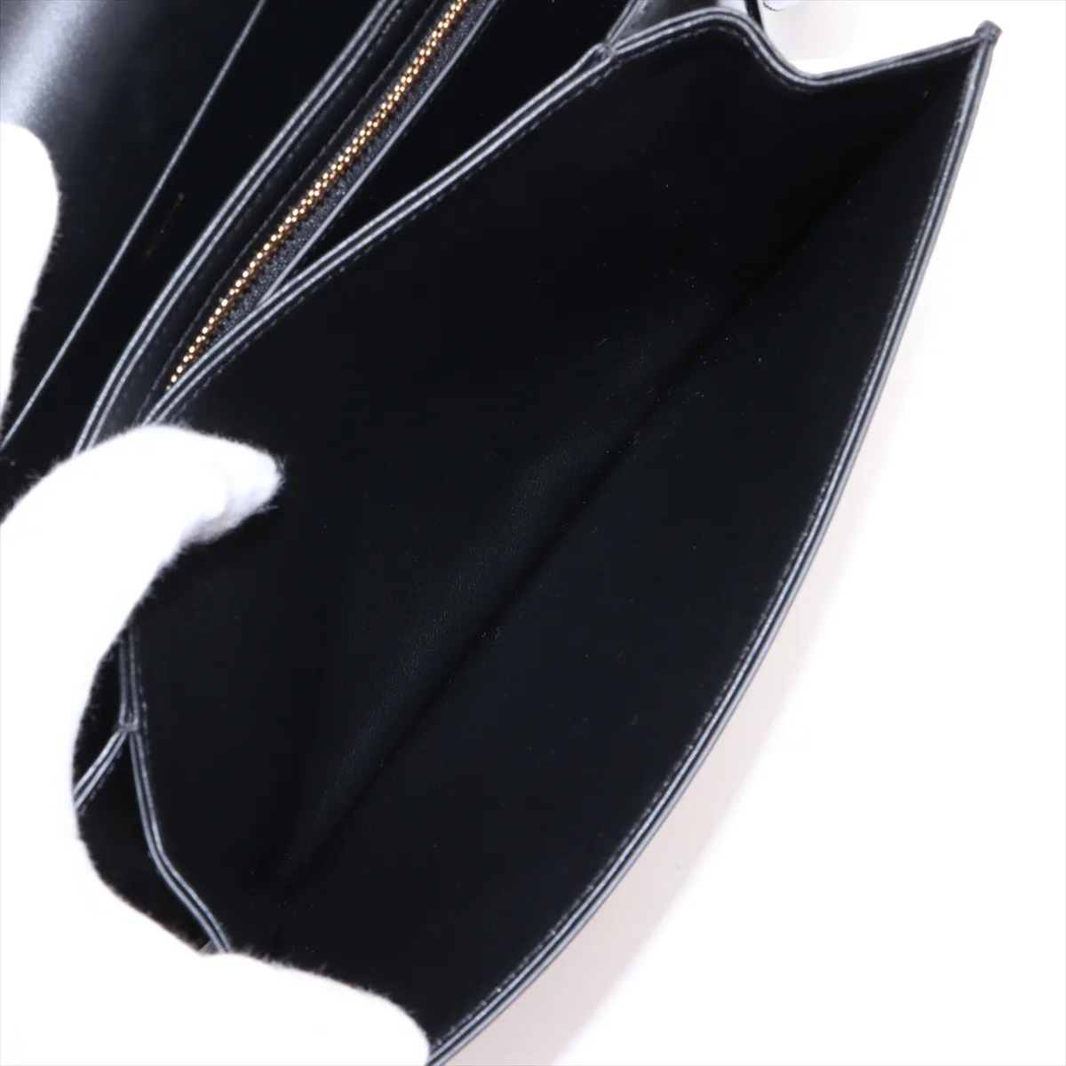 Triomphe Leather Shoulder Bag, Black — view 6