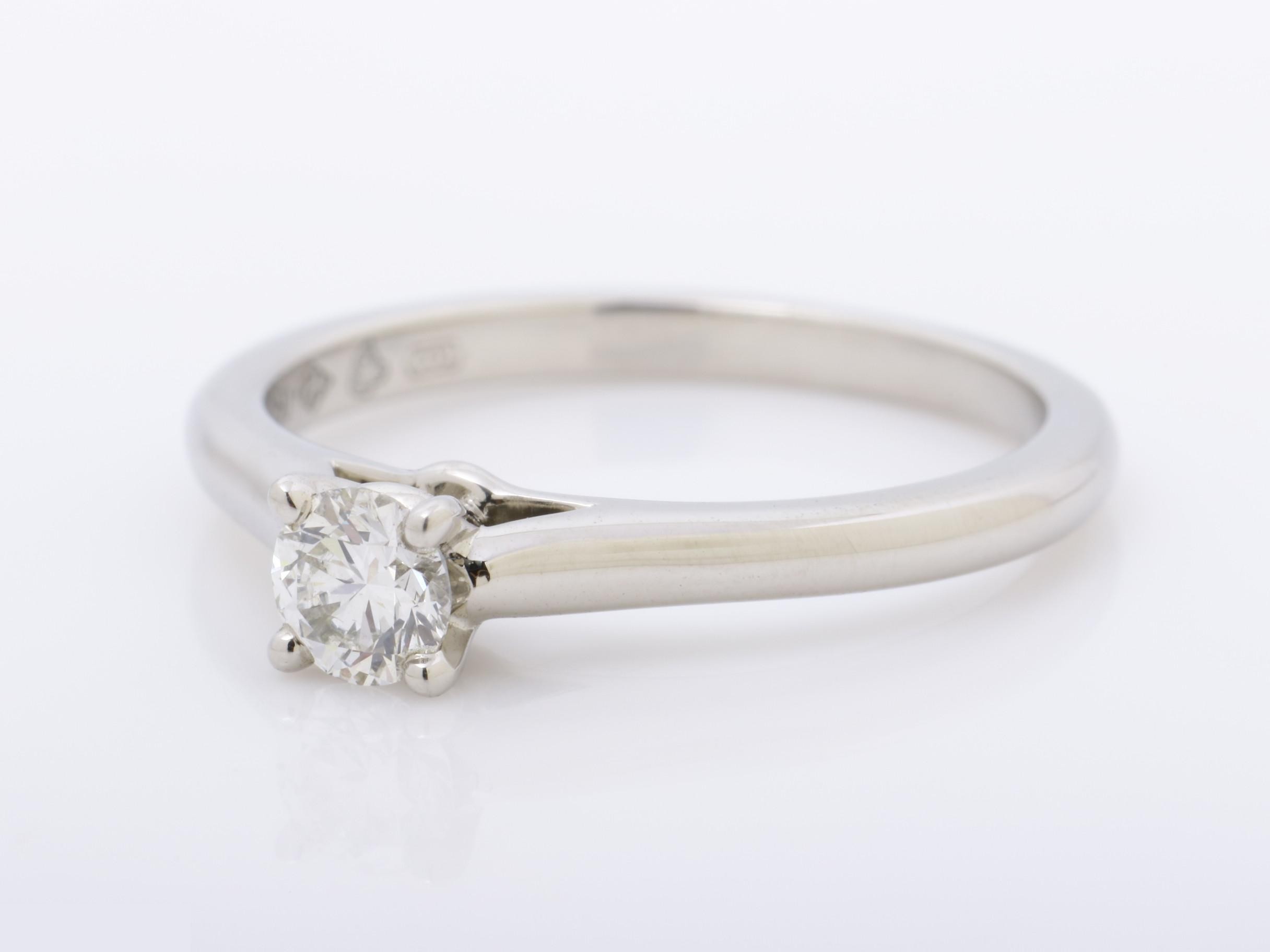 Pt950 ring, diamond, 0.24ct, E clarity, VS1 clarity, EX clarity, NONE, 3.5g — view 3