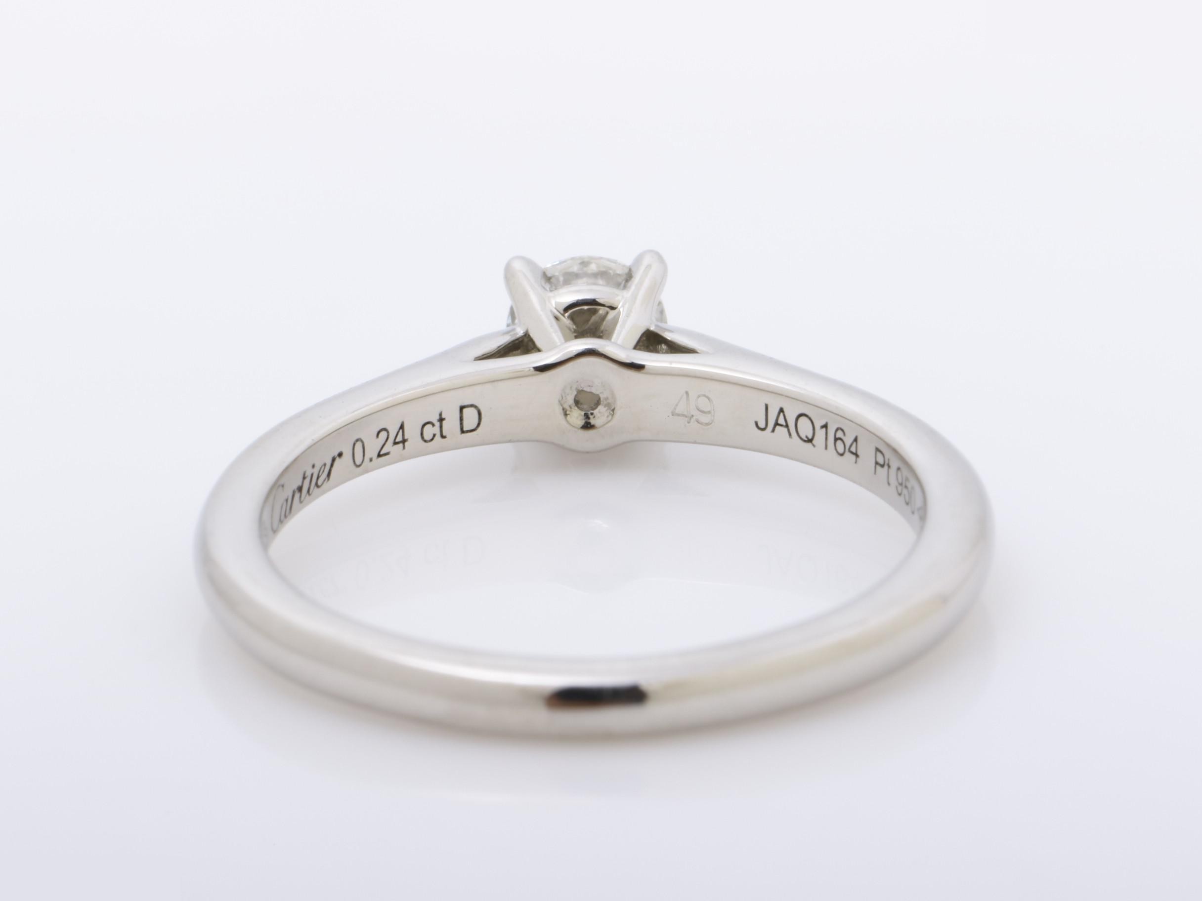 Pt950 ring, diamond, 0.24ct, E clarity, VS1 clarity, EX clarity, NONE, 3.5g — view 4
