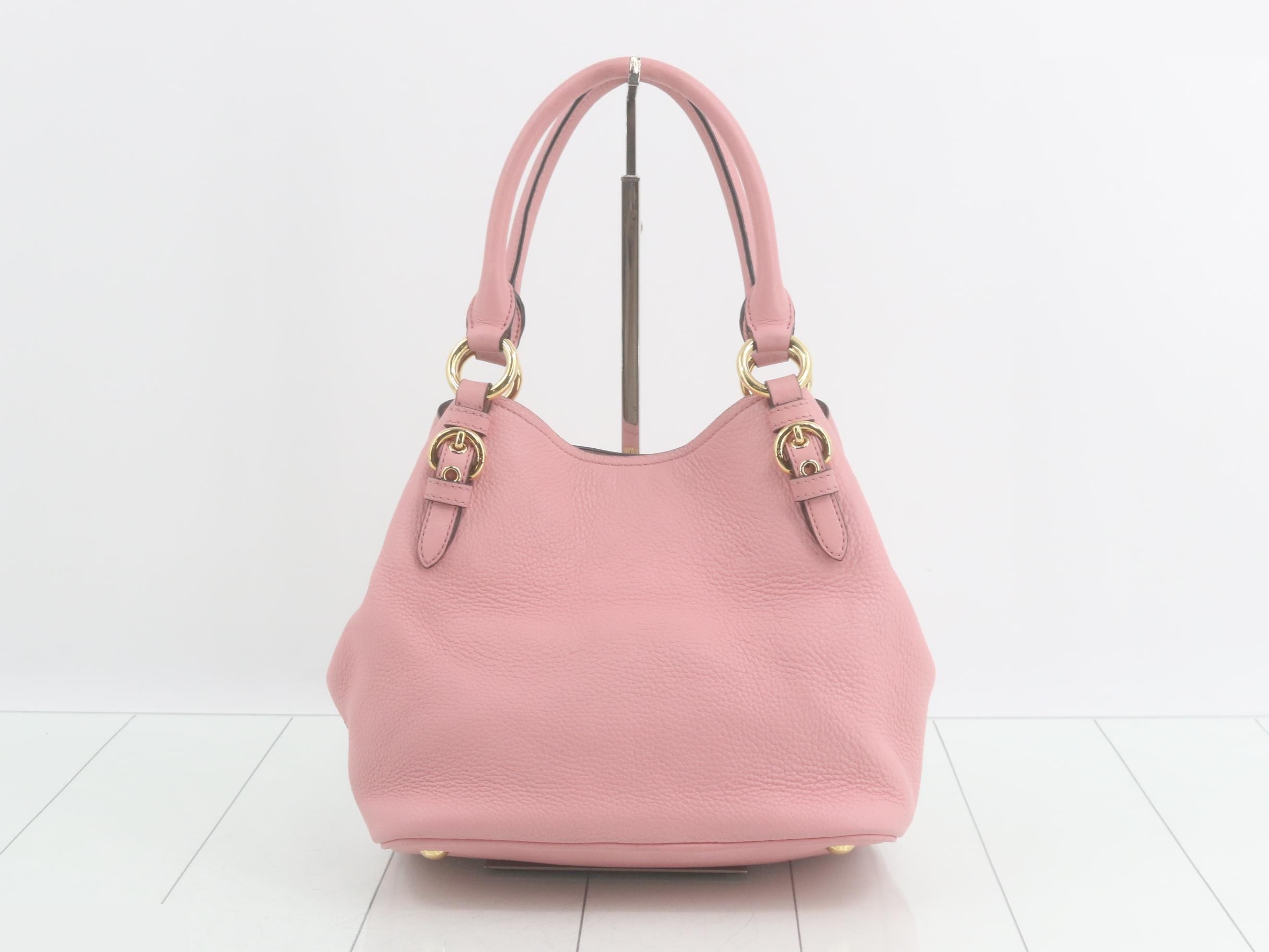 Other lines: Bags - 2-way handbag with long strap, leather, pink — view 2