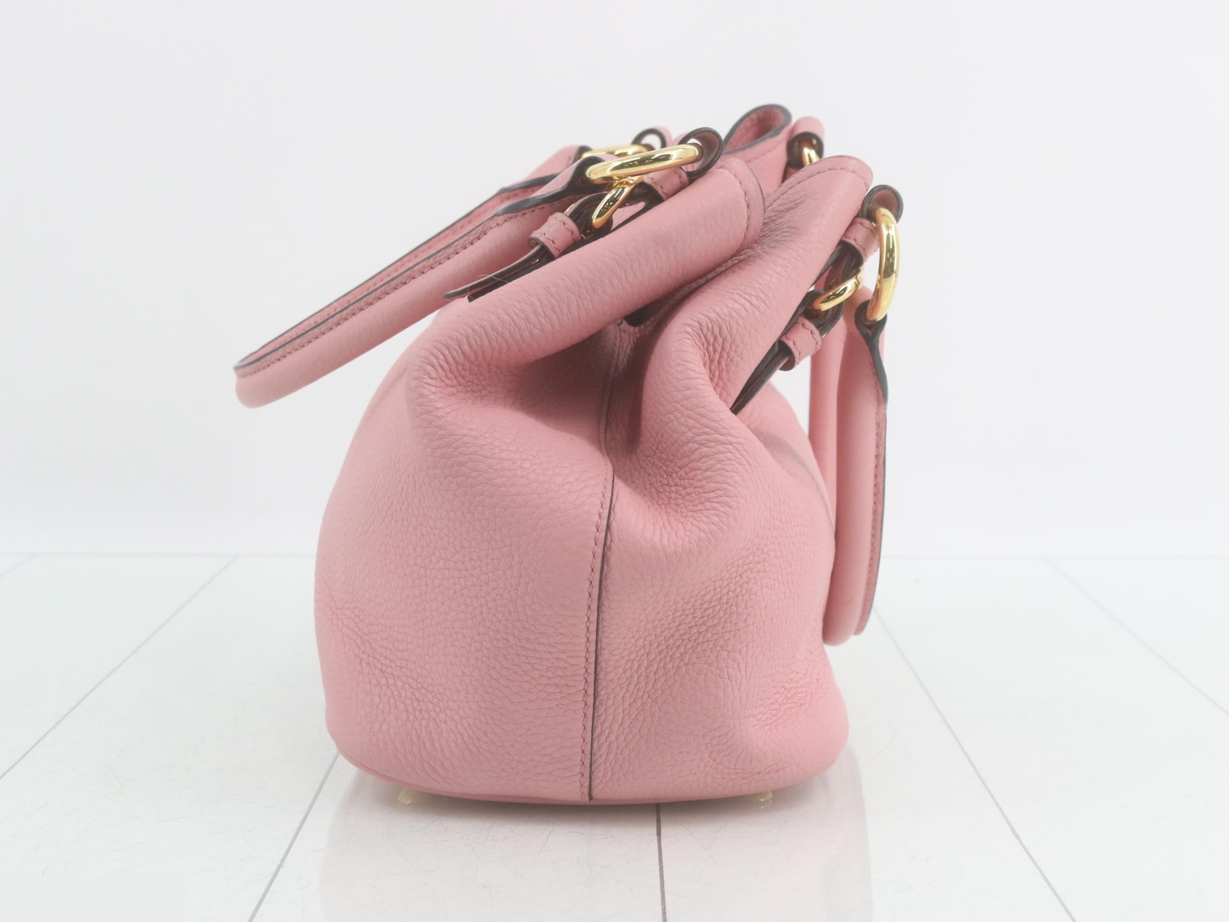 Other lines: Bags - 2-way handbag with long strap, leather, pink — view 3