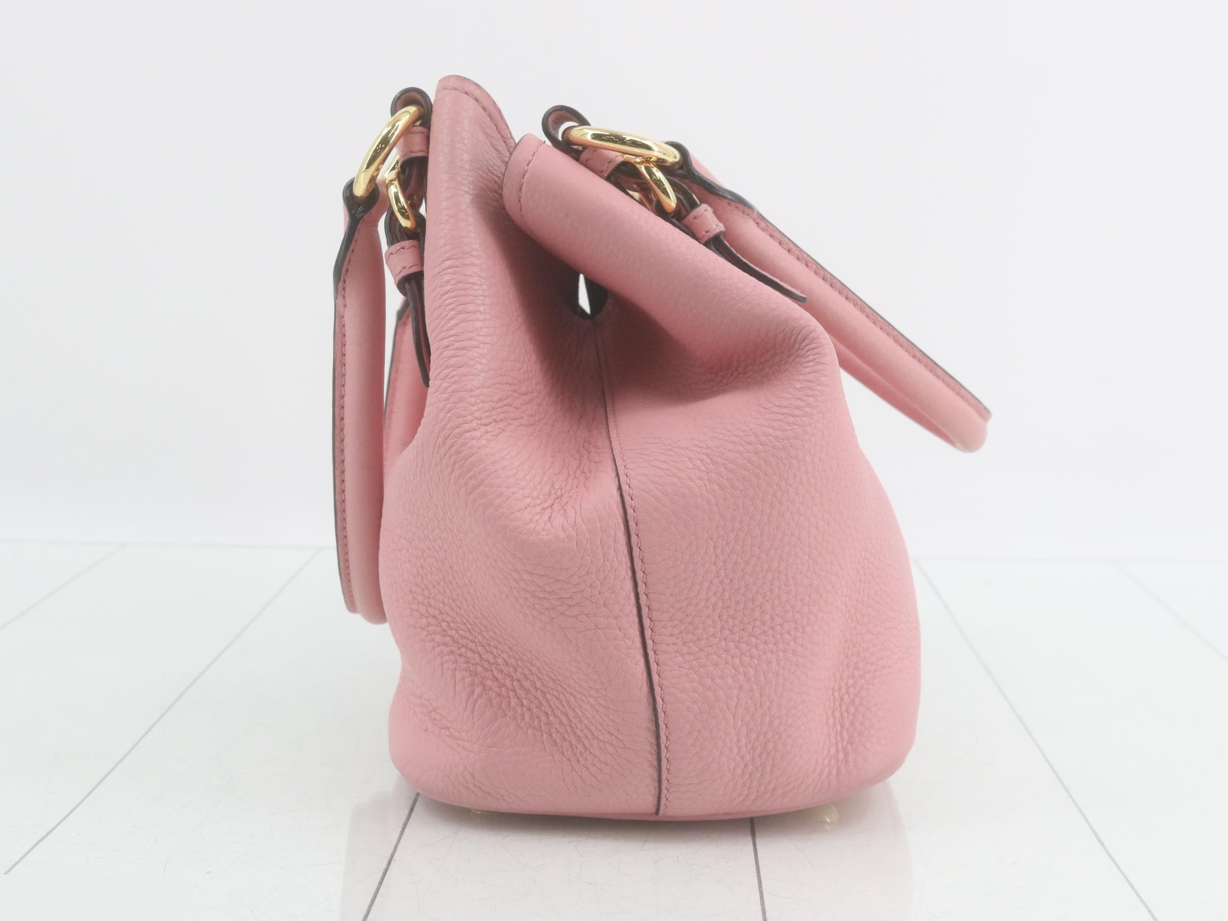 Other lines: Bags - 2-way handbag with long strap, leather, pink — view 4