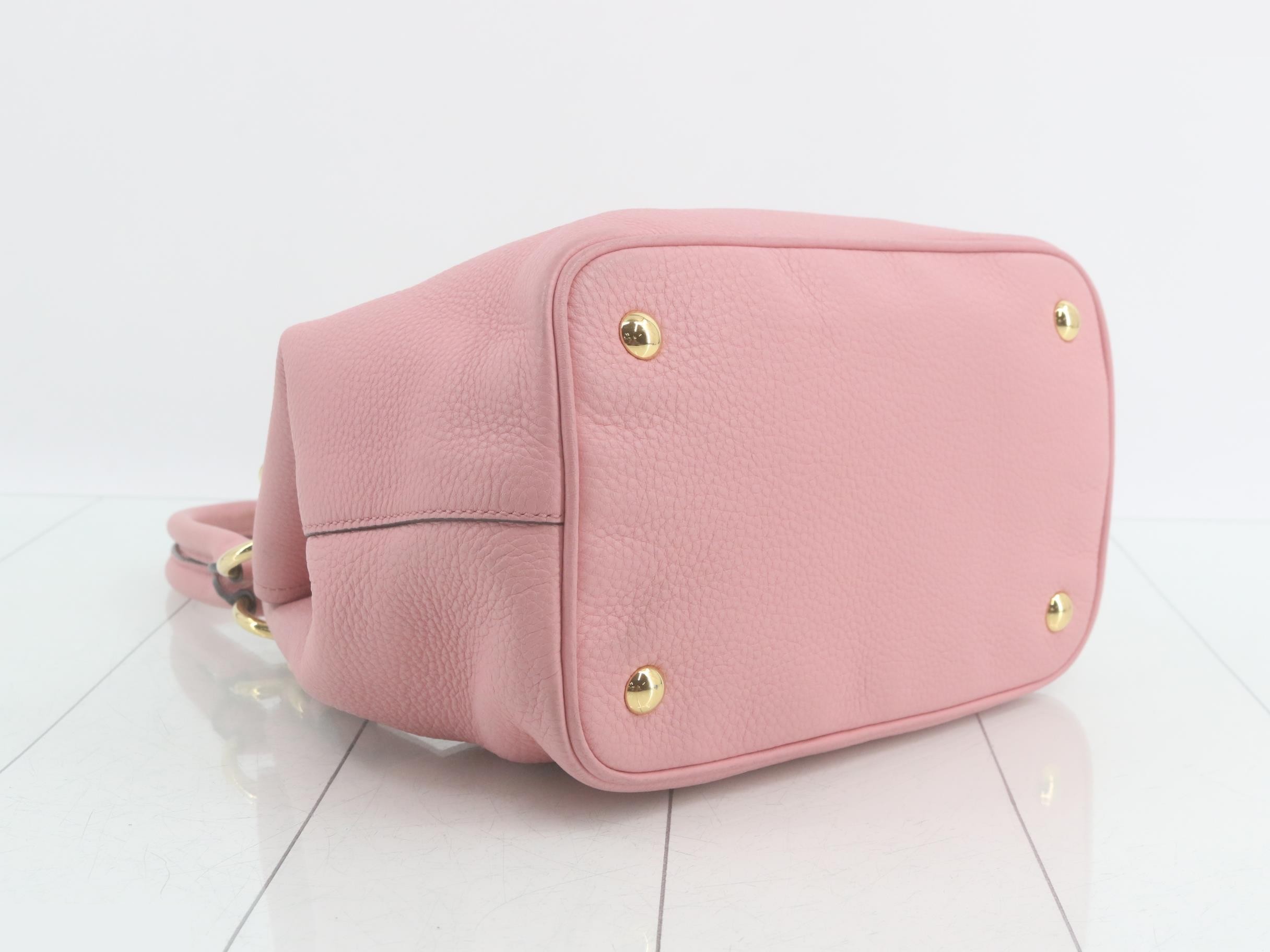 Other lines: Bags - 2-way handbag with long strap, leather, pink — view 5