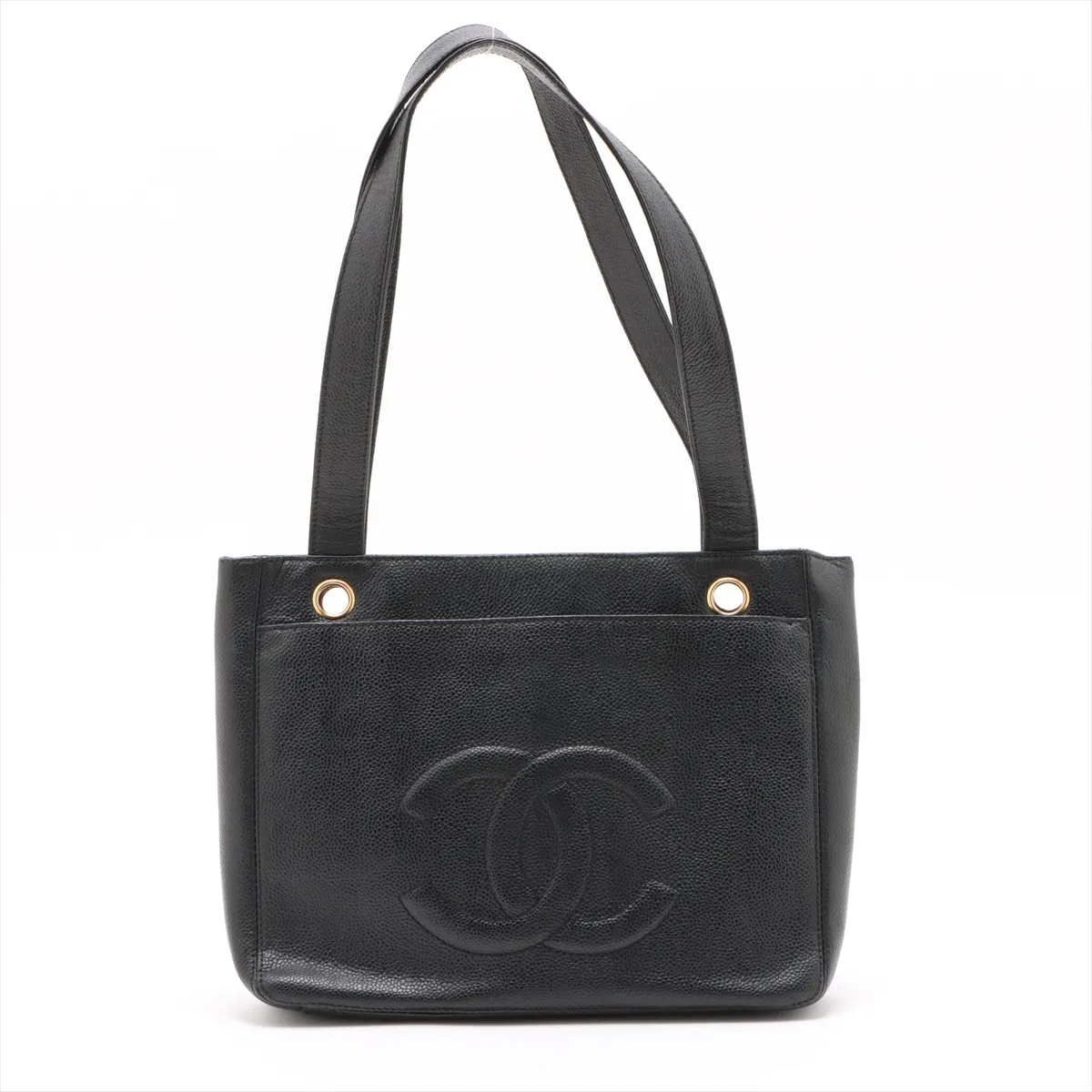 Cocomark caviar skin tote bag black gold hardware 4654955 4th series — view 2