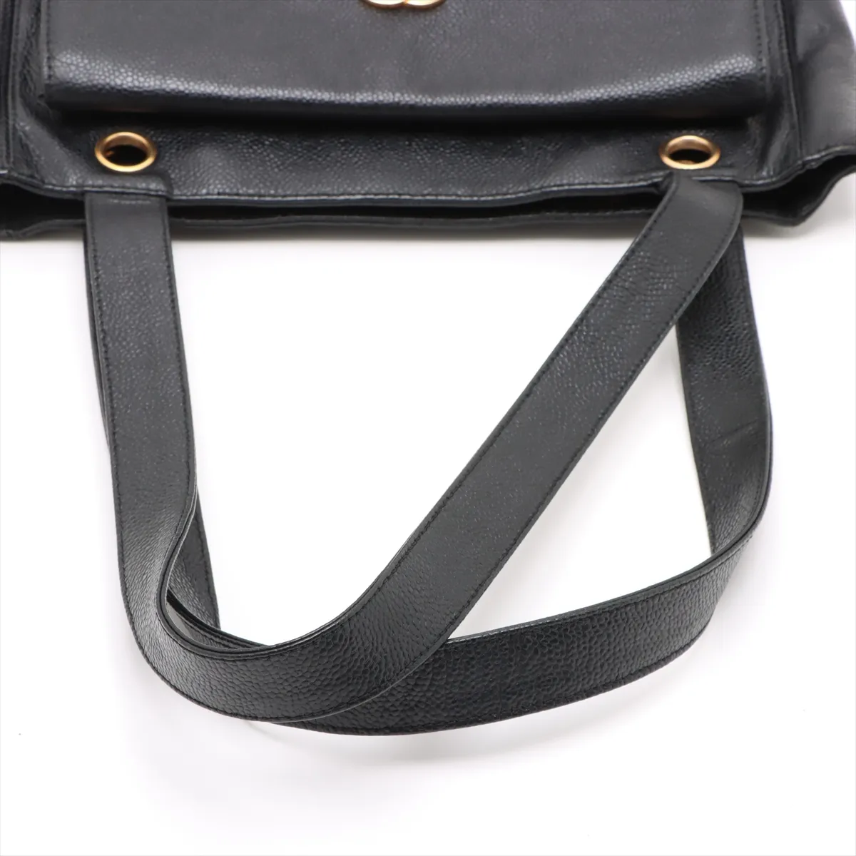 Cocomark caviar skin tote bag black gold hardware 4654955 4th series — view 5