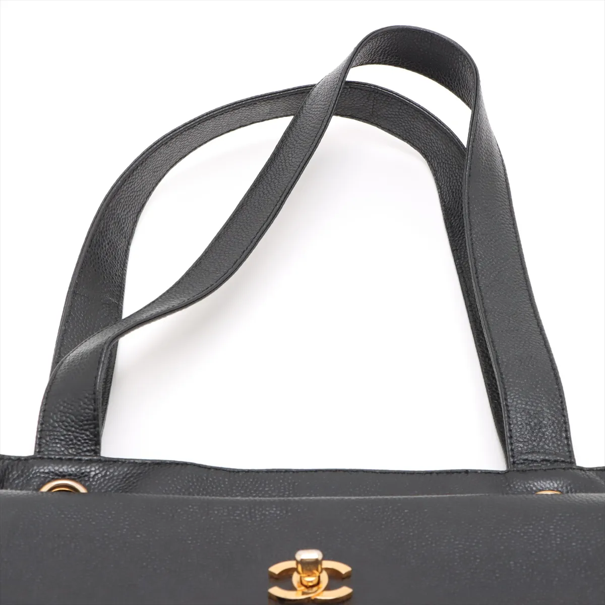 Cocomark caviar skin tote bag black gold hardware 4654955 4th series — view 6