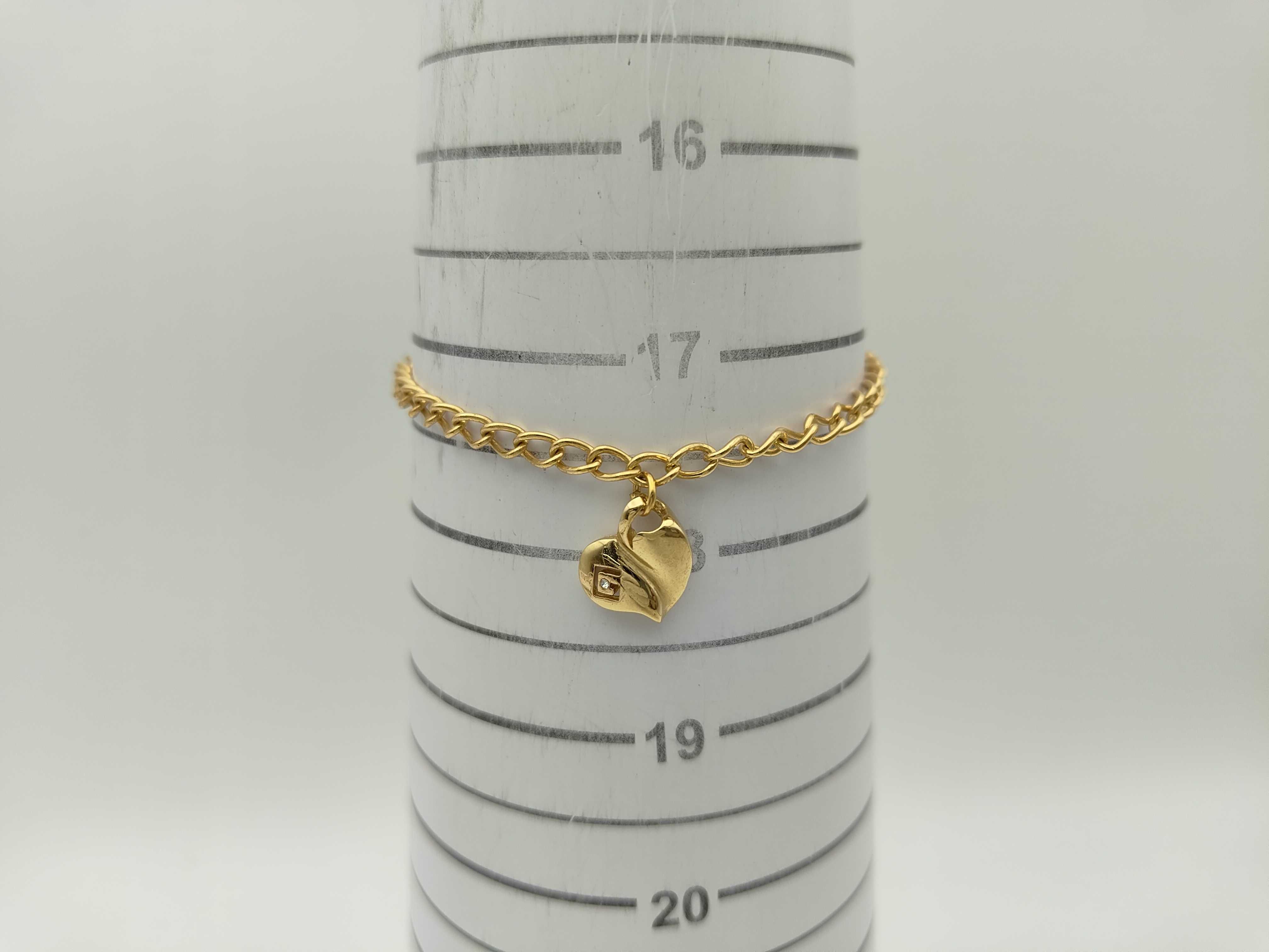 Rhinestone G Logo Heart Leaf Gold Bracelet (Bracelet/Bangle) — view 4