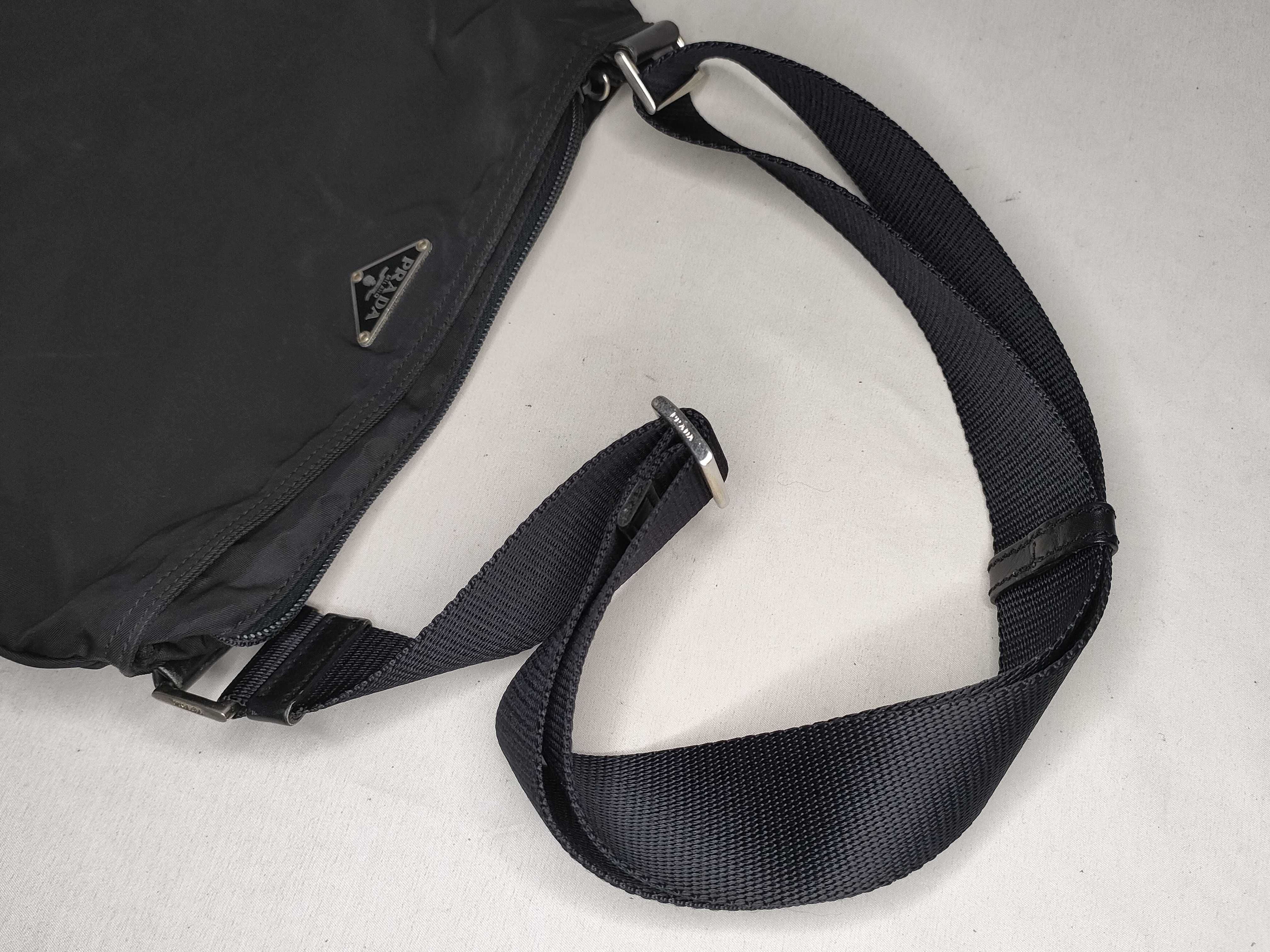 Nylon Prada Tessuto Leather Trim Sacoche Shoulder Bag Black Shoulder Bag — view 3