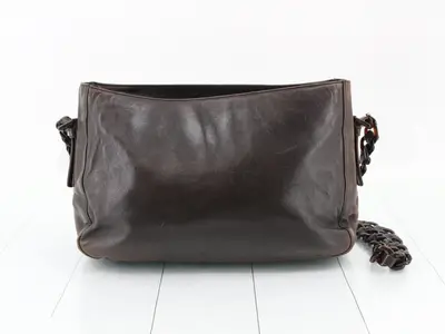 Chain shoulder bag, leather