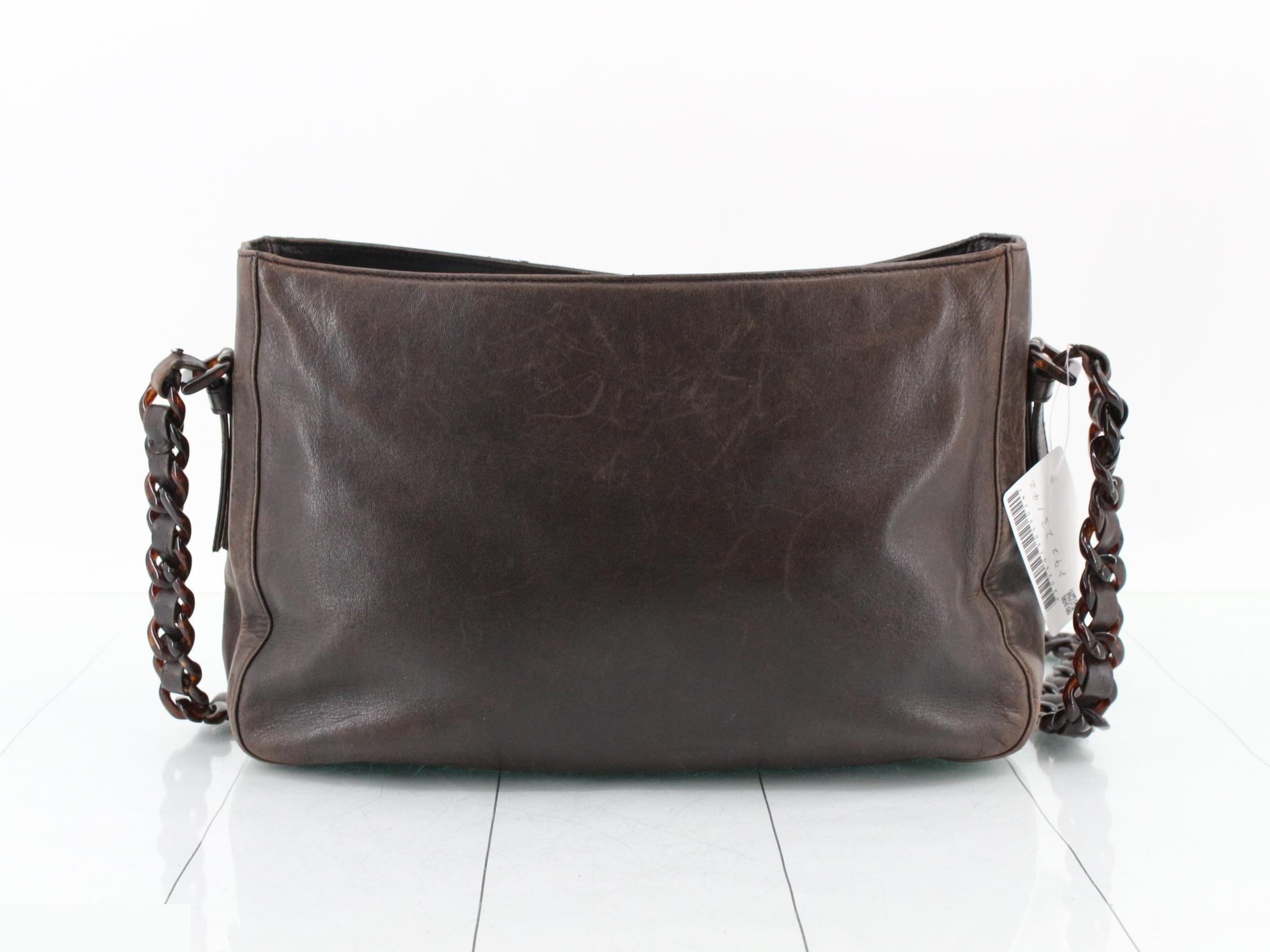 Chain shoulder bag, leather — view 2