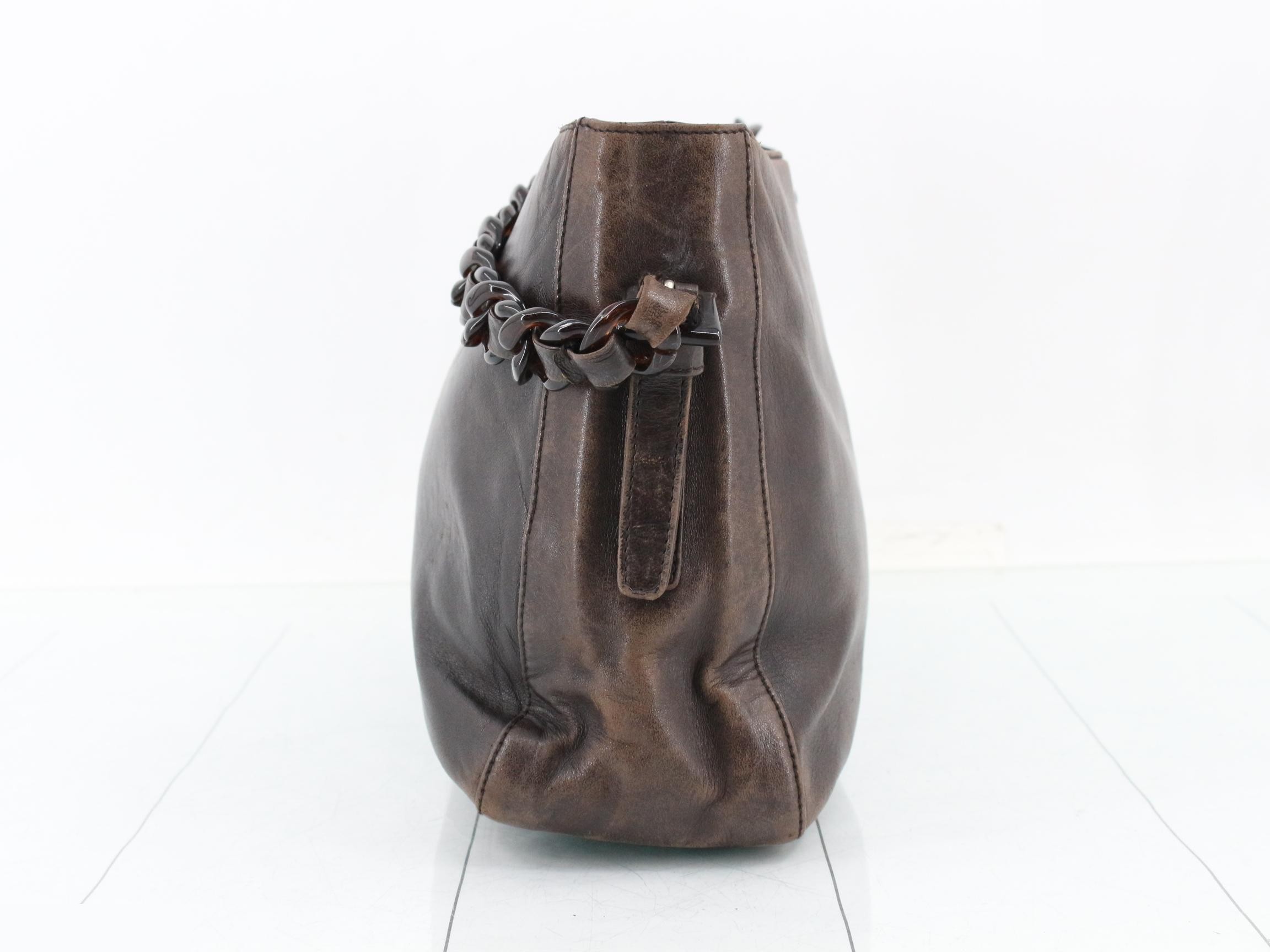 Chain shoulder bag, leather — view 3