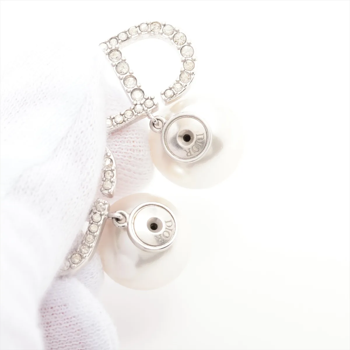 Tribales Dior Tribal Earrings (for both ears) GP x Rhinestone x Fake Pearl Silver — view 5