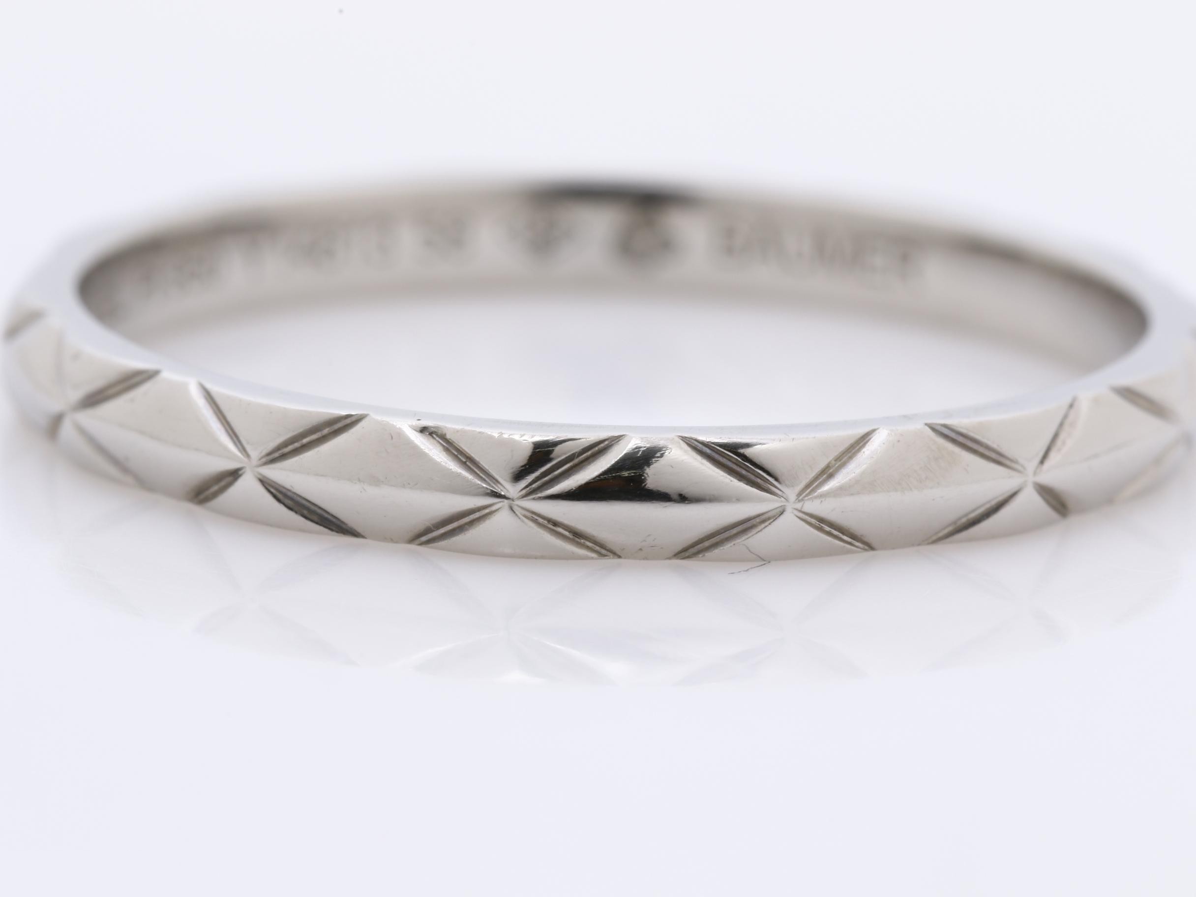 Matelassé ring, PT950, size #58 (actual size #17), 3.2g — view 3