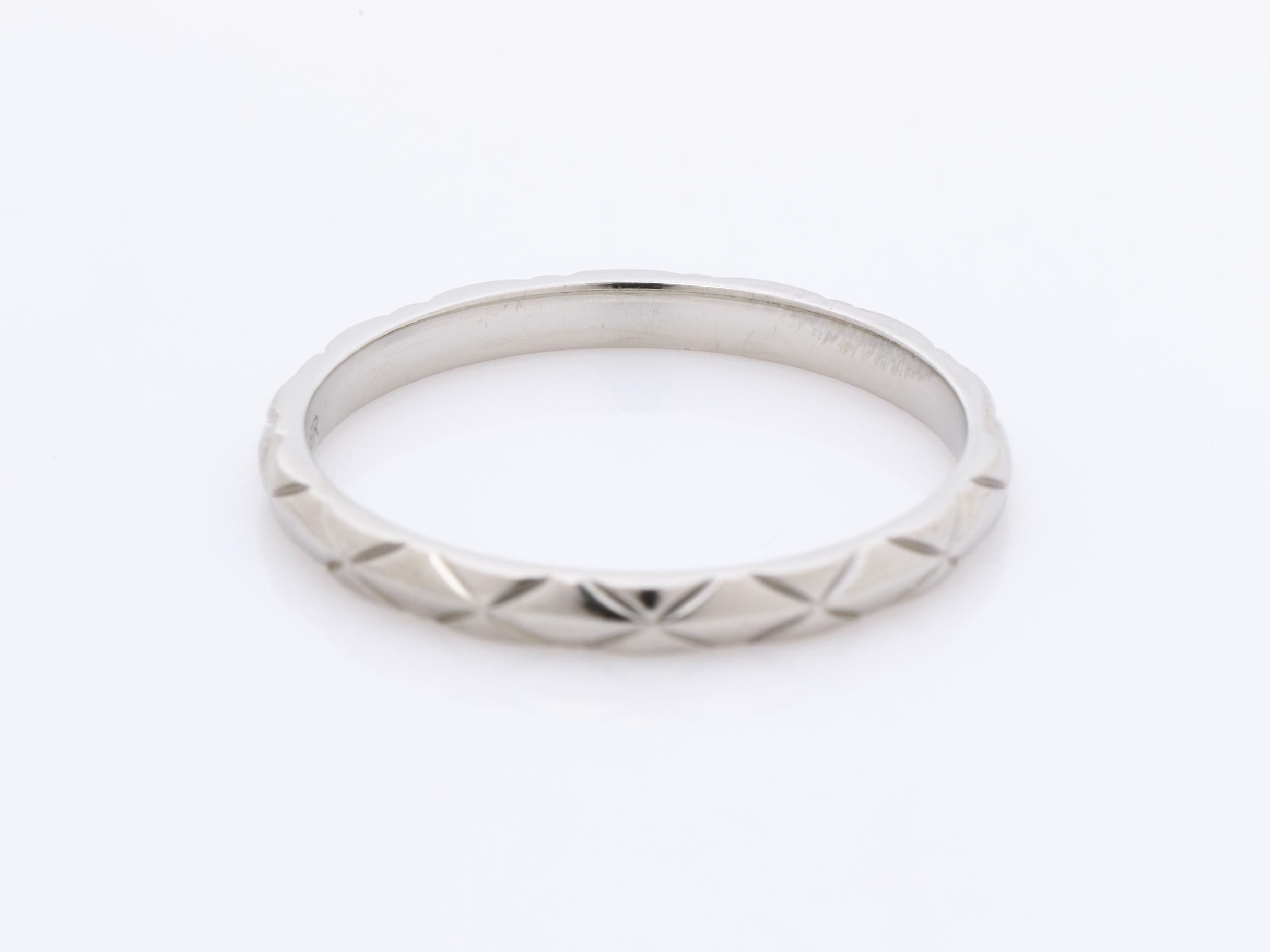 Matelassé ring, PT950, size #58 (actual size #17), 3.2g — view 4