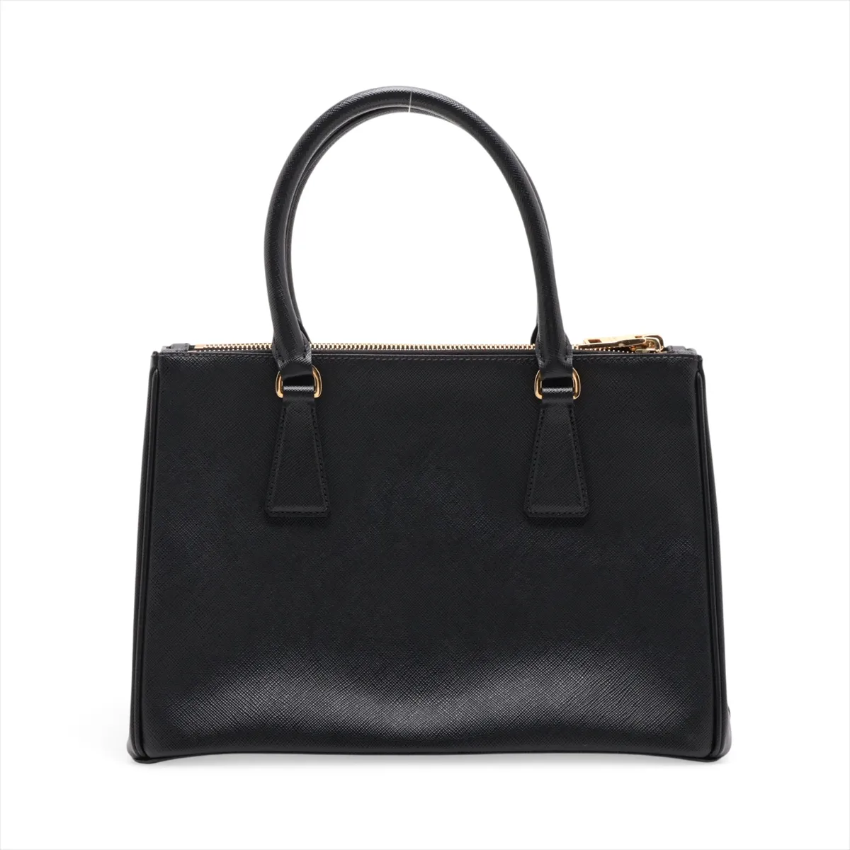 Saffiano Leather 2-Way Handbag, Black — view 2