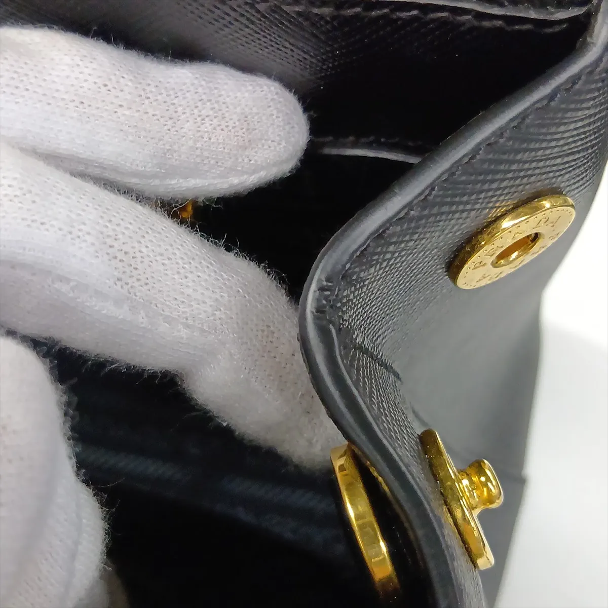 Saffiano Leather 2-Way Handbag, Black — view 15