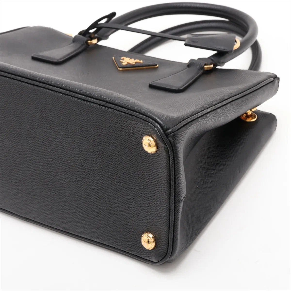 Saffiano Leather 2-Way Handbag, Black — view 3