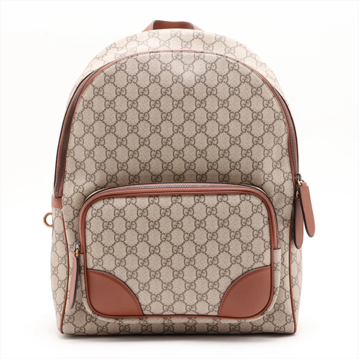 GG Emblem 821159 PVC x Leather Backpack/Rucksack Beige x Brown