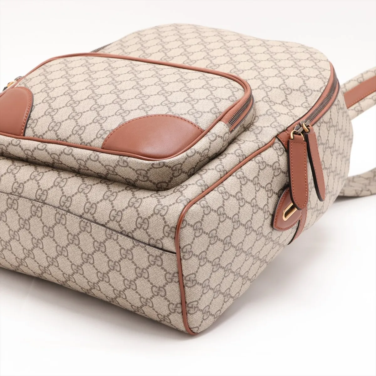 GG Emblem 821159 PVC x Leather Backpack/Rucksack Beige x Brown — view 3
