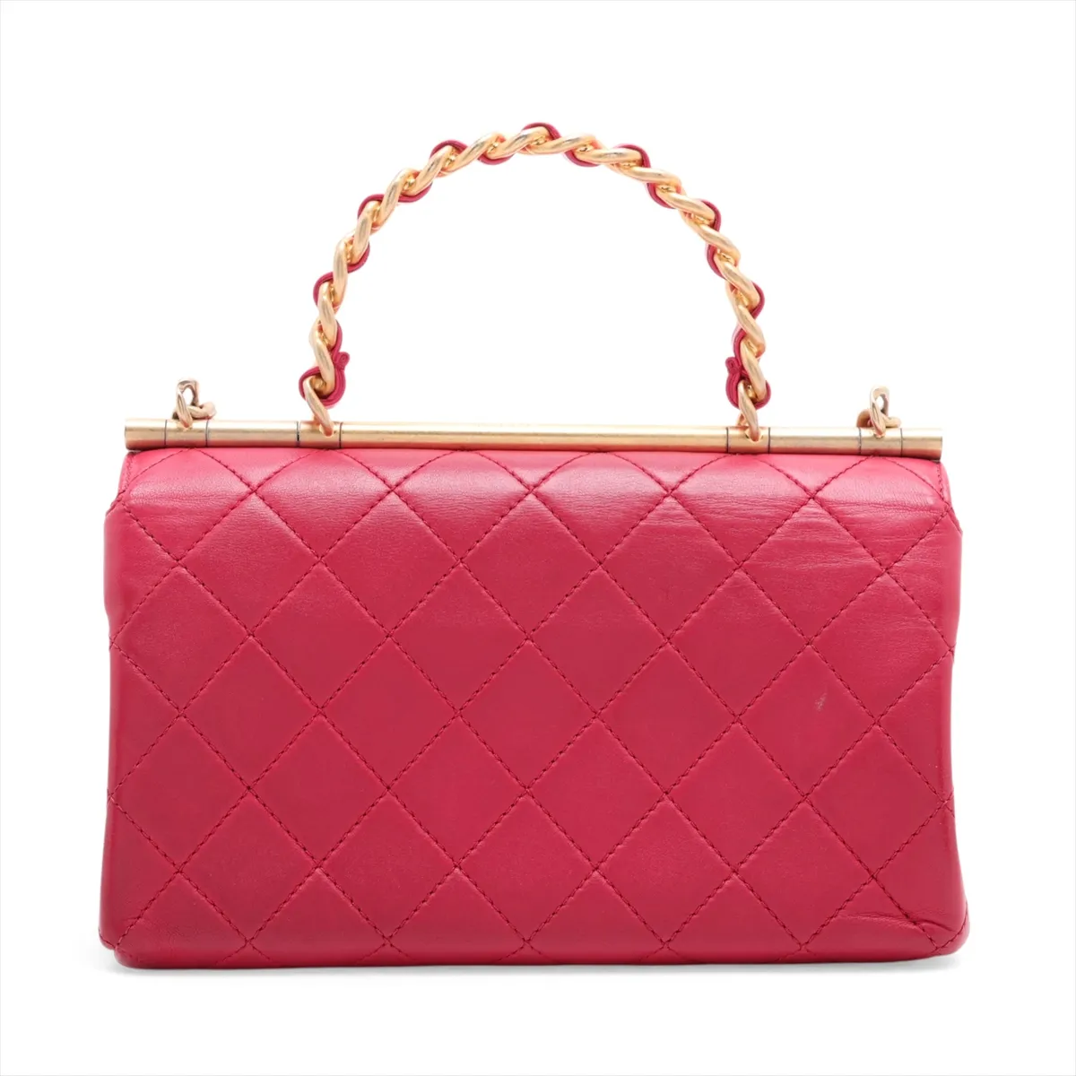 Matelassé Lambskin 2-Way Shoulder Bag, Top Handle, Pink, Gold Hardware, 30063534 (Serial Number in the 30s), AS1749 — view 2