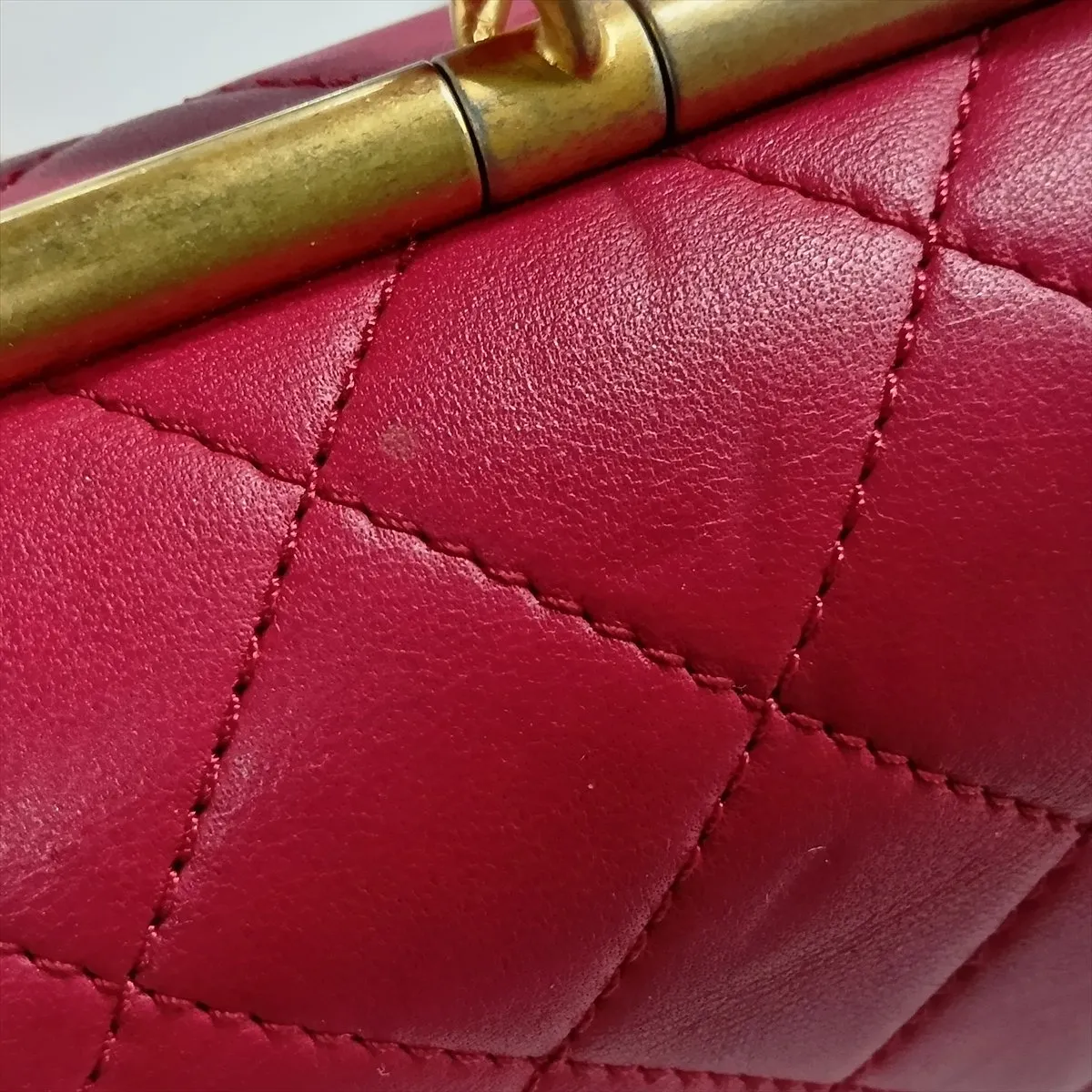 Matelassé Lambskin 2-Way Shoulder Bag, Top Handle, Pink, Gold Hardware, 30063534 (Serial Number in the 30s), AS1749 — view 12