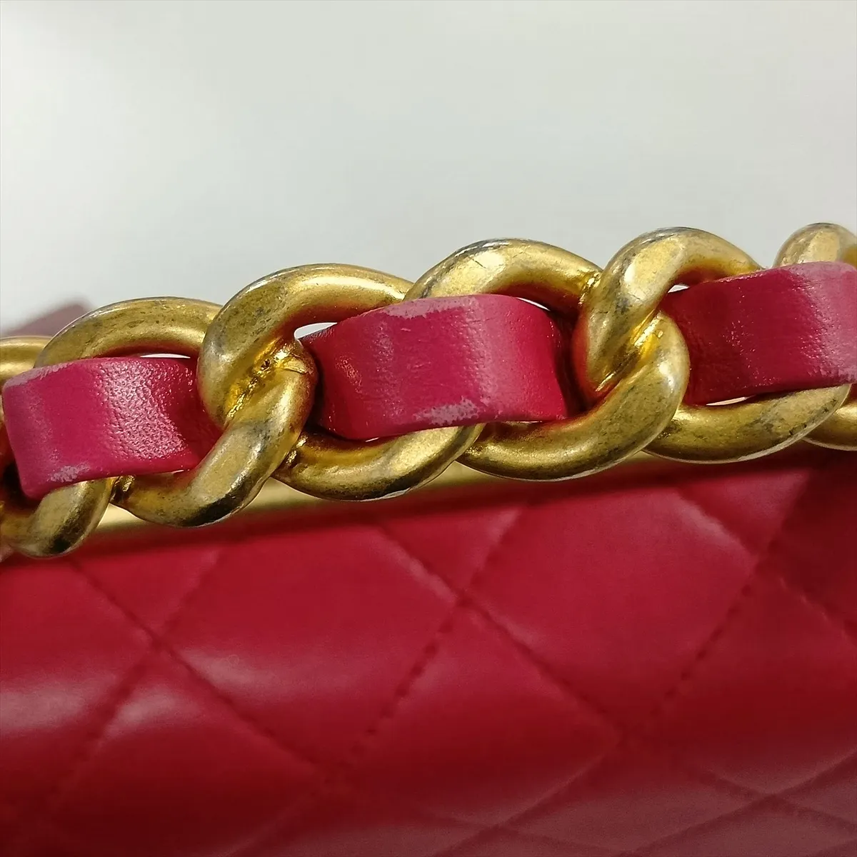 Matelassé Lambskin 2-Way Shoulder Bag, Top Handle, Pink, Gold Hardware, 30063534 (Serial Number in the 30s), AS1749 — view 13