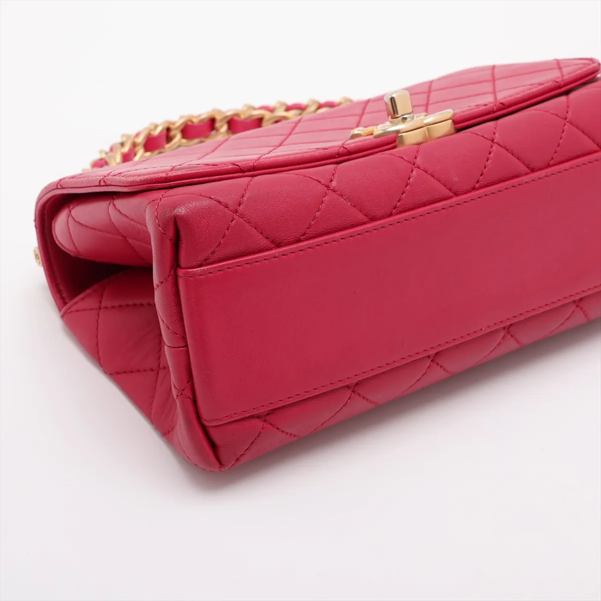 Matelassé Lambskin 2-Way Shoulder Bag, Top Handle, Pink, Gold Hardware, 30063534 (Serial Number in the 30s), AS1749 — view 4