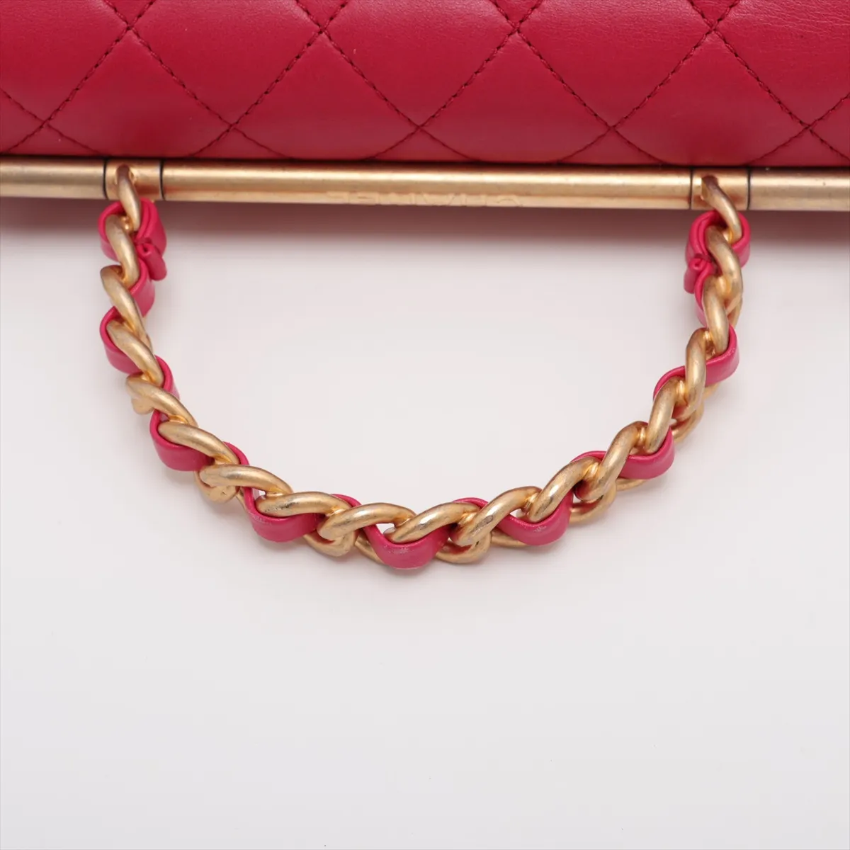 Matelassé Lambskin 2-Way Shoulder Bag, Top Handle, Pink, Gold Hardware, 30063534 (Serial Number in the 30s), AS1749 — view 5