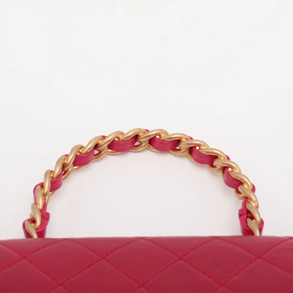 Matelassé Lambskin 2-Way Shoulder Bag, Top Handle, Pink, Gold Hardware, 30063534 (Serial Number in the 30s), AS1749 — view 6