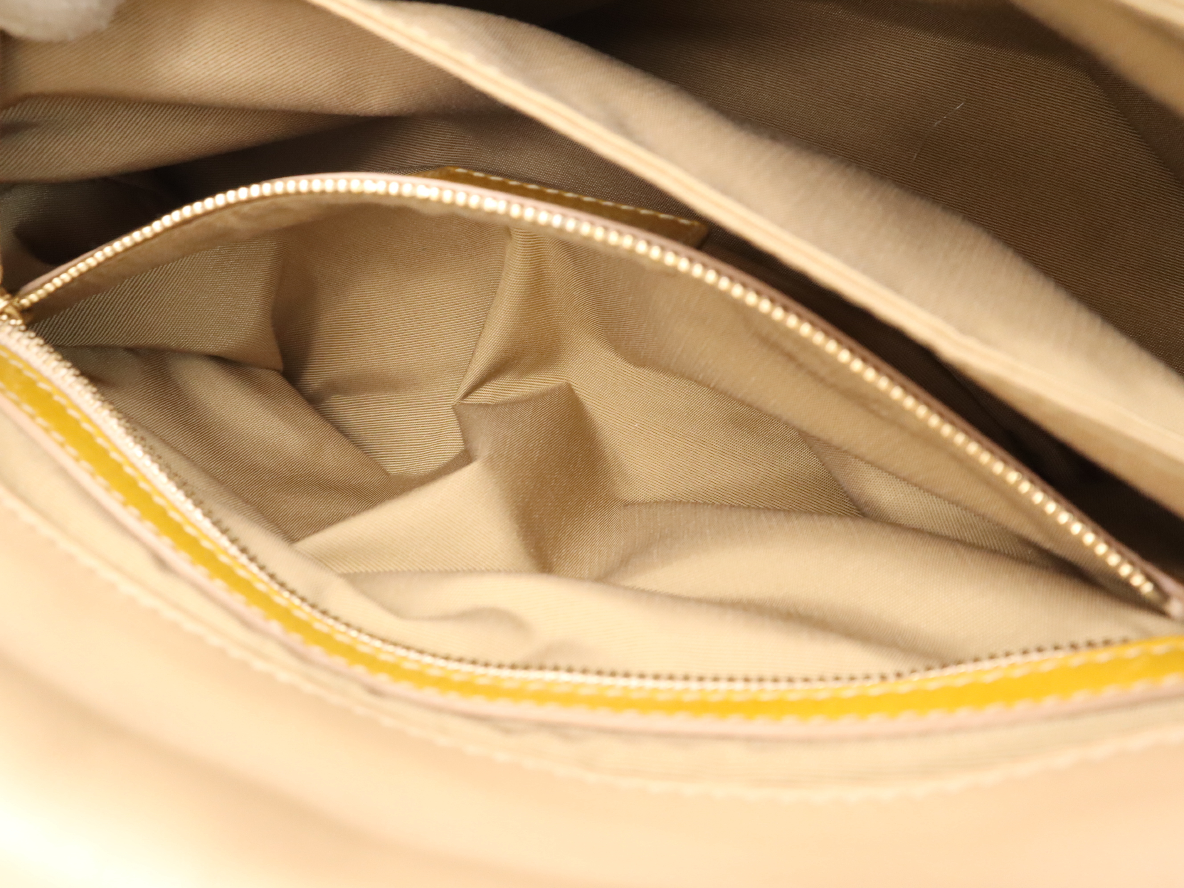 Enamel Cannage New Lock Chain Shoulder Bag, Camel Brown, with 2 Keys and Clochette. — view 12