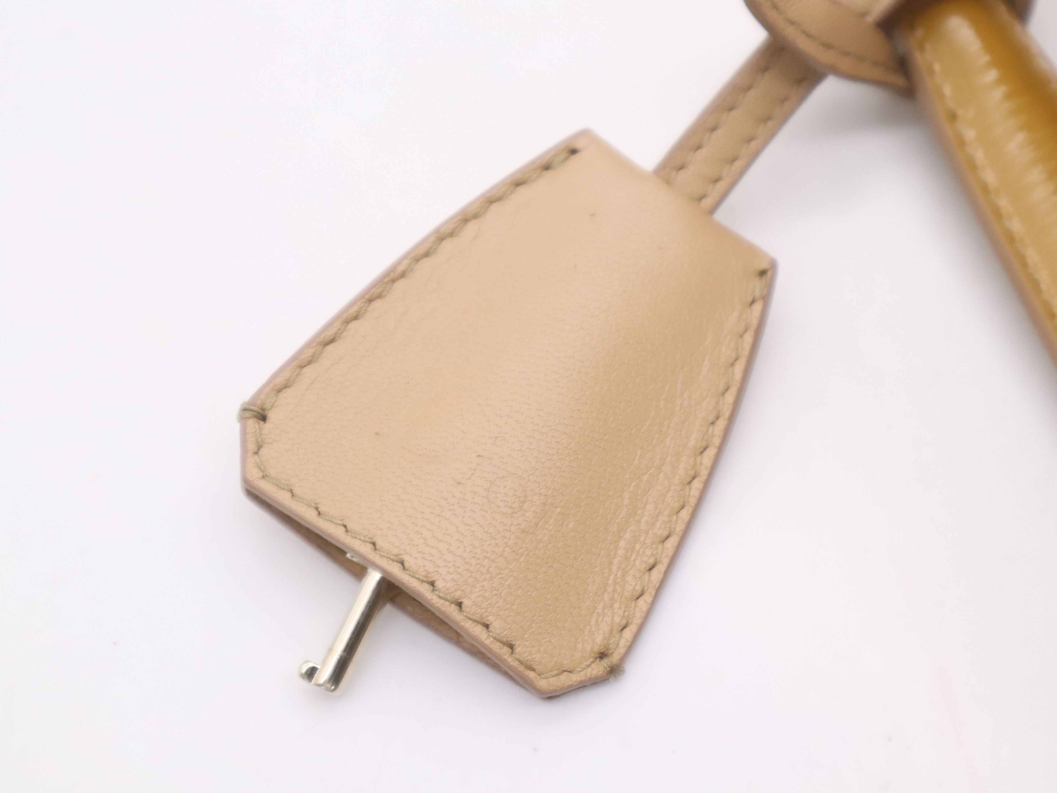 Enamel Cannage New Lock Chain Shoulder Bag, Camel Brown, with 2 Keys and Clochette. — view 14