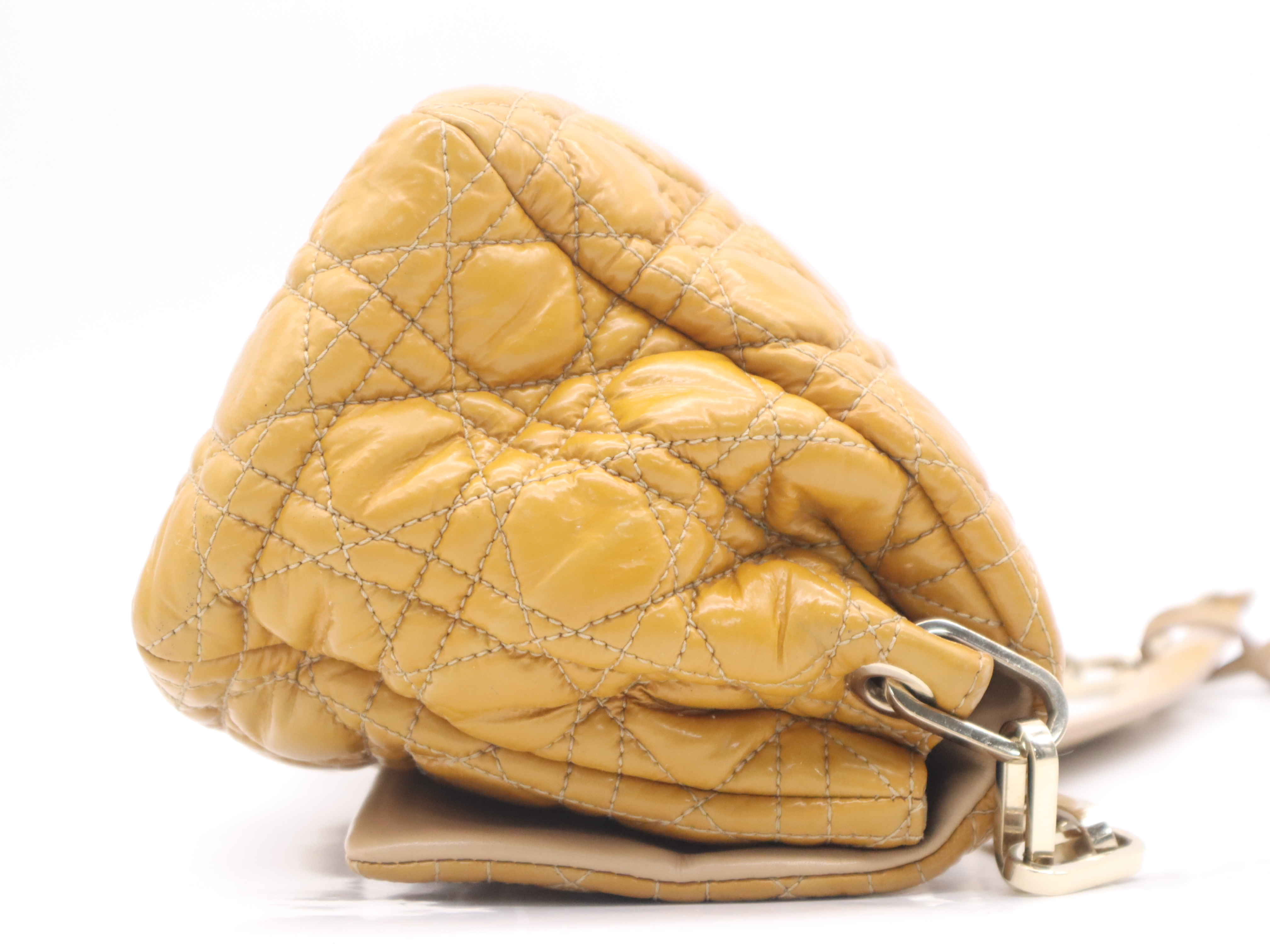 Enamel Cannage New Lock Chain Shoulder Bag, Camel Brown, with 2 Keys and Clochette. — view 5