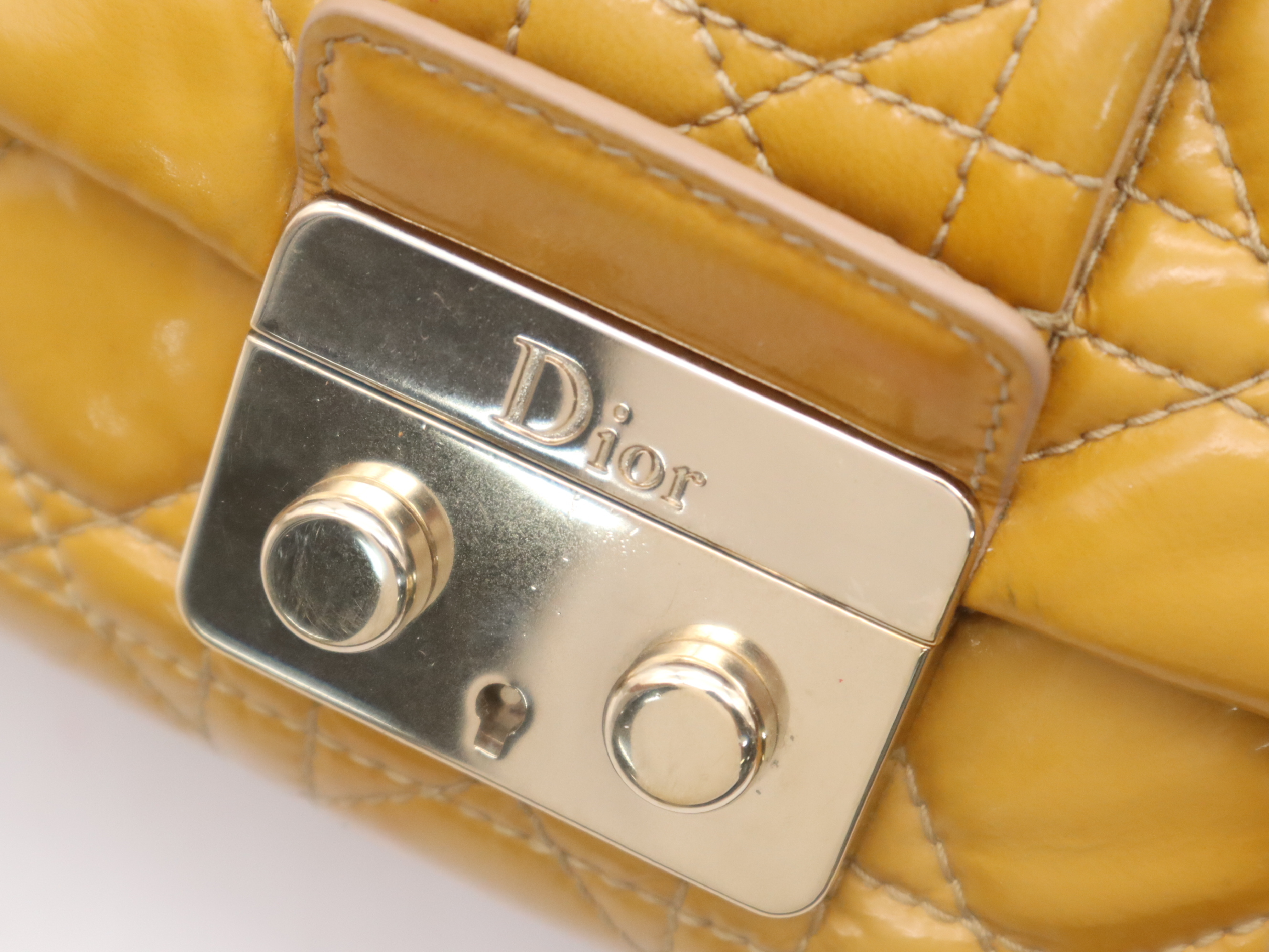 Enamel Cannage New Lock Chain Shoulder Bag, Camel Brown, with 2 Keys and Clochette. — view 9