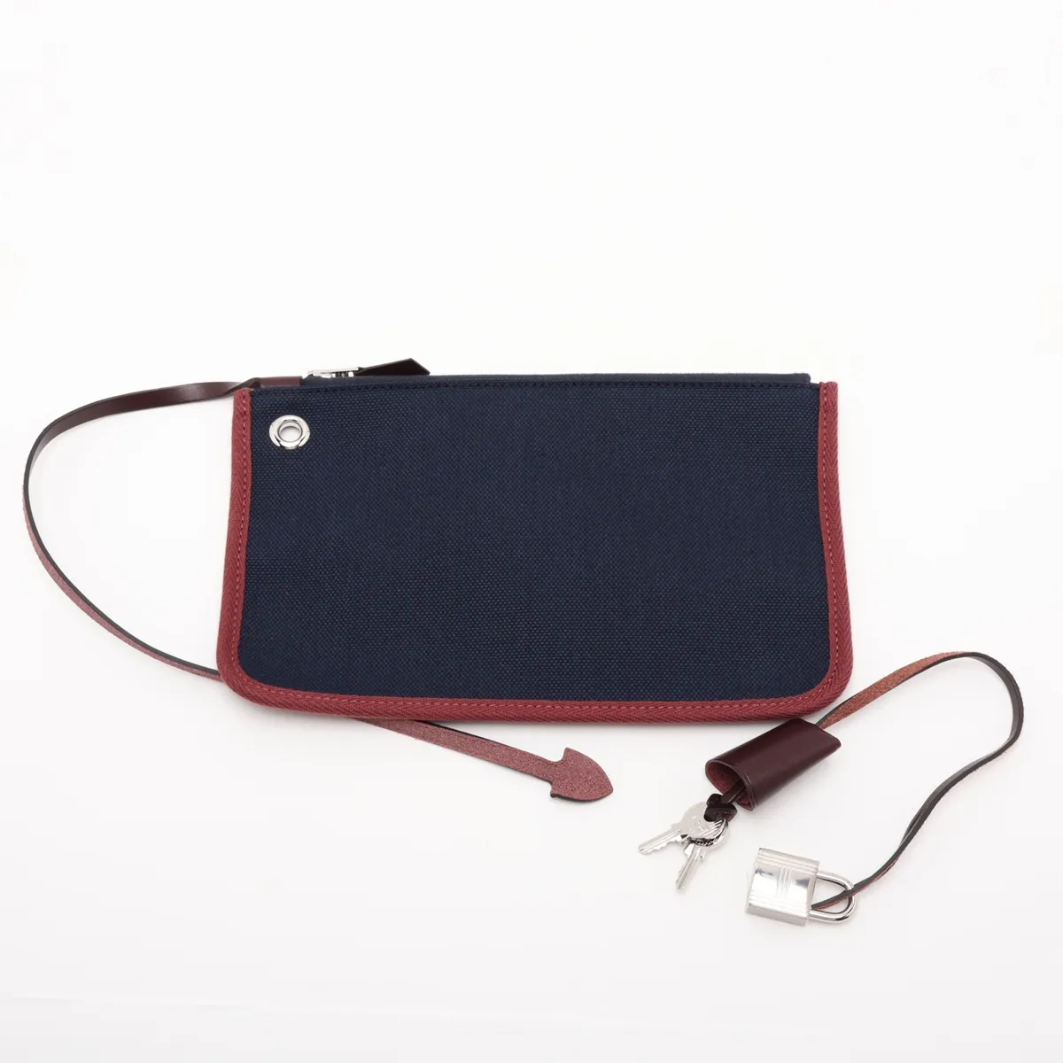 Herbag Zip PM Toile Military x Vache Hunter Navy x Brown Silver Hardware Z: 2021 Strap not included — view 11