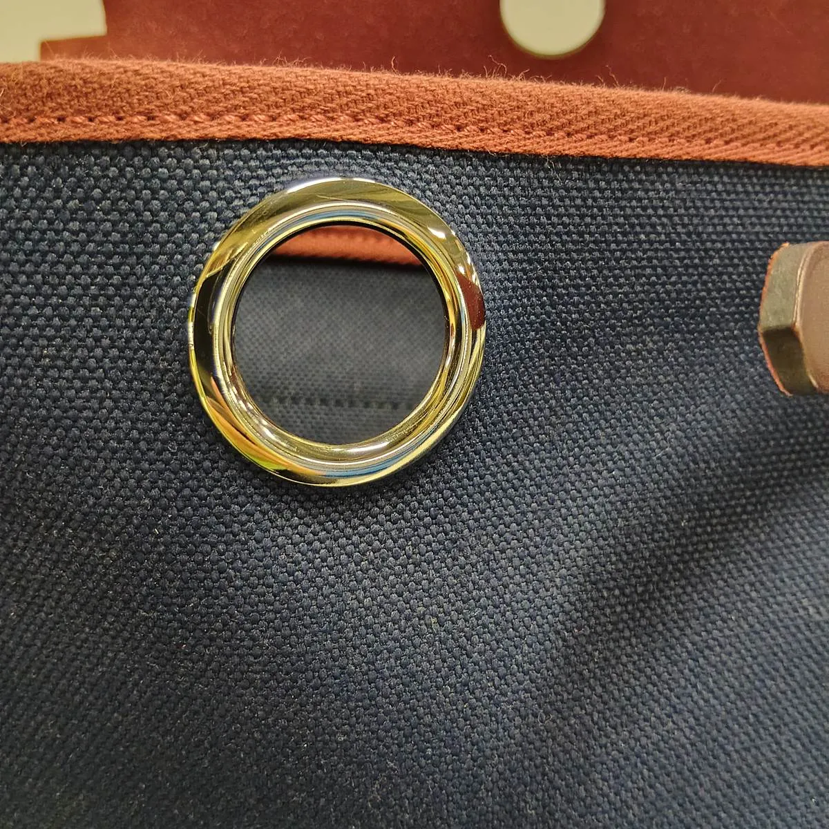 Herbag Zip PM Toile Military x Vache Hunter Navy x Brown Silver Hardware Z: 2021 Strap not included — view 12