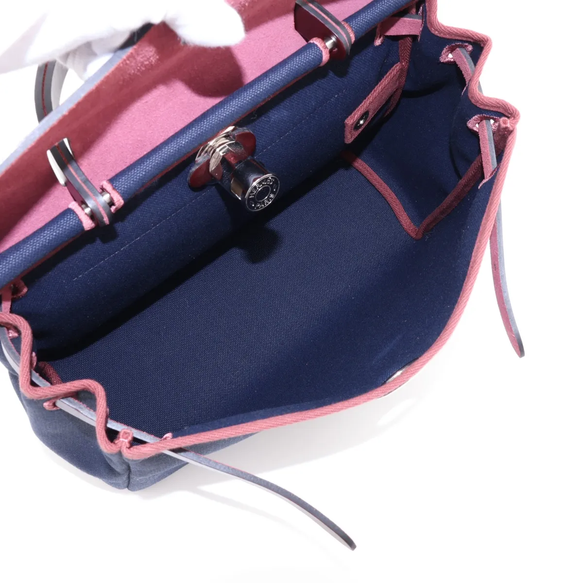 Herbag Zip PM Toile Military x Vache Hunter Navy x Brown Silver Hardware Z: 2021 Strap not included — view 7